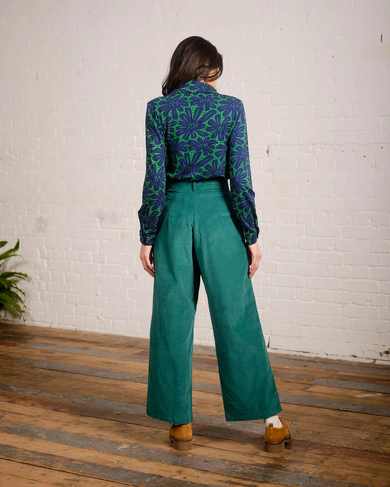 Cord Trousers in Forest Green