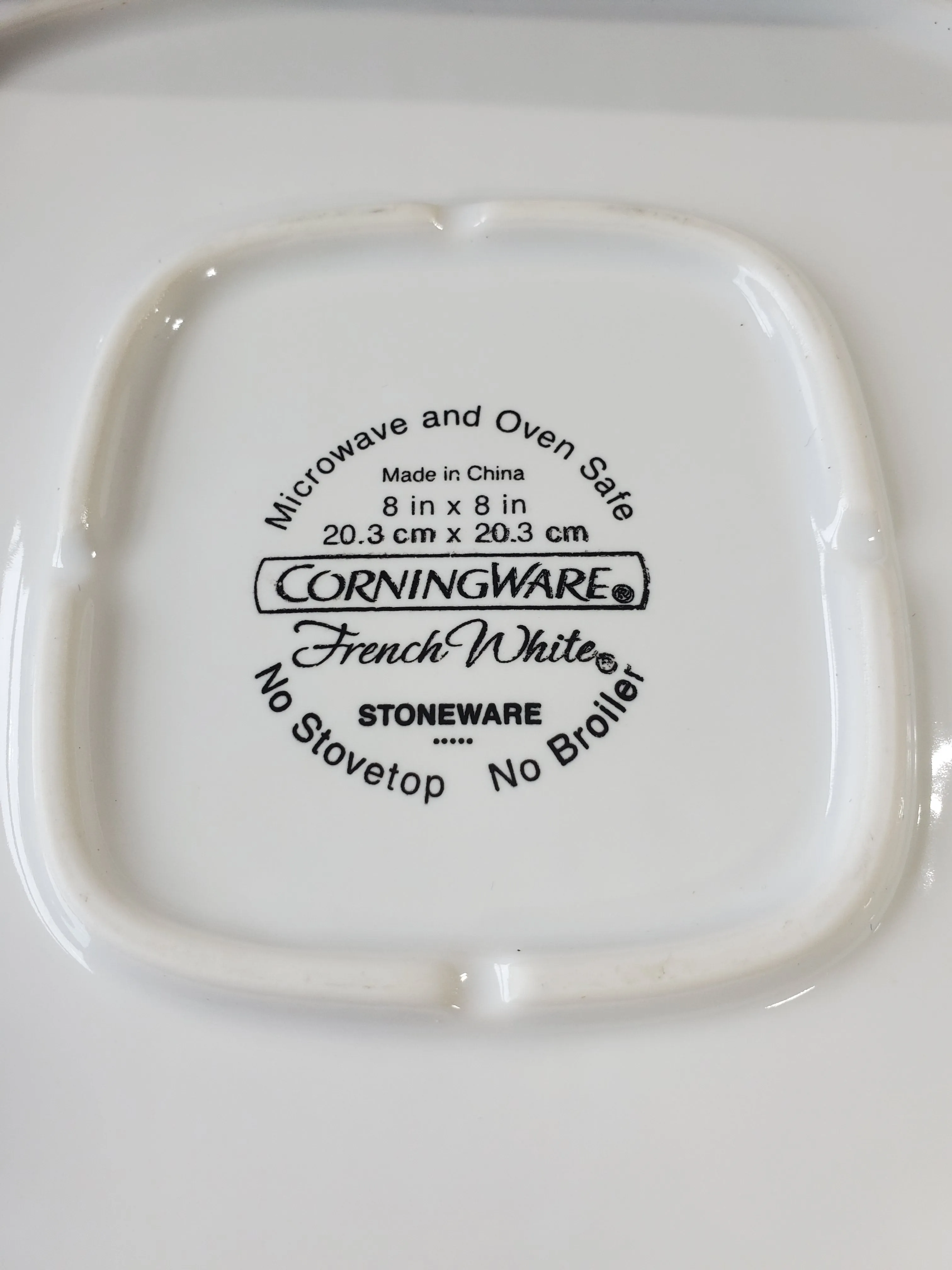 Corning Ware French White Square Casserole Dish