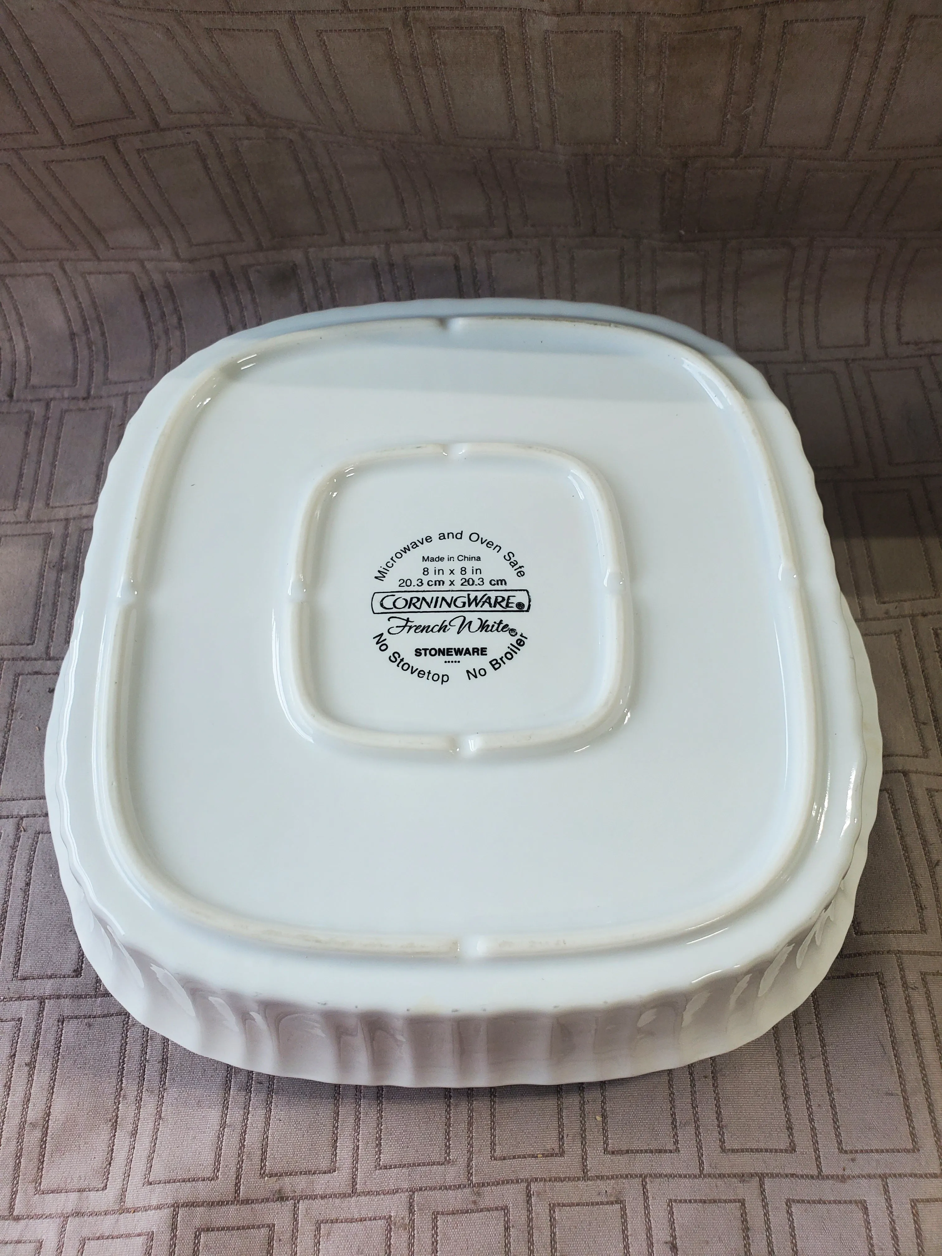 Corning Ware French White Square Casserole Dish