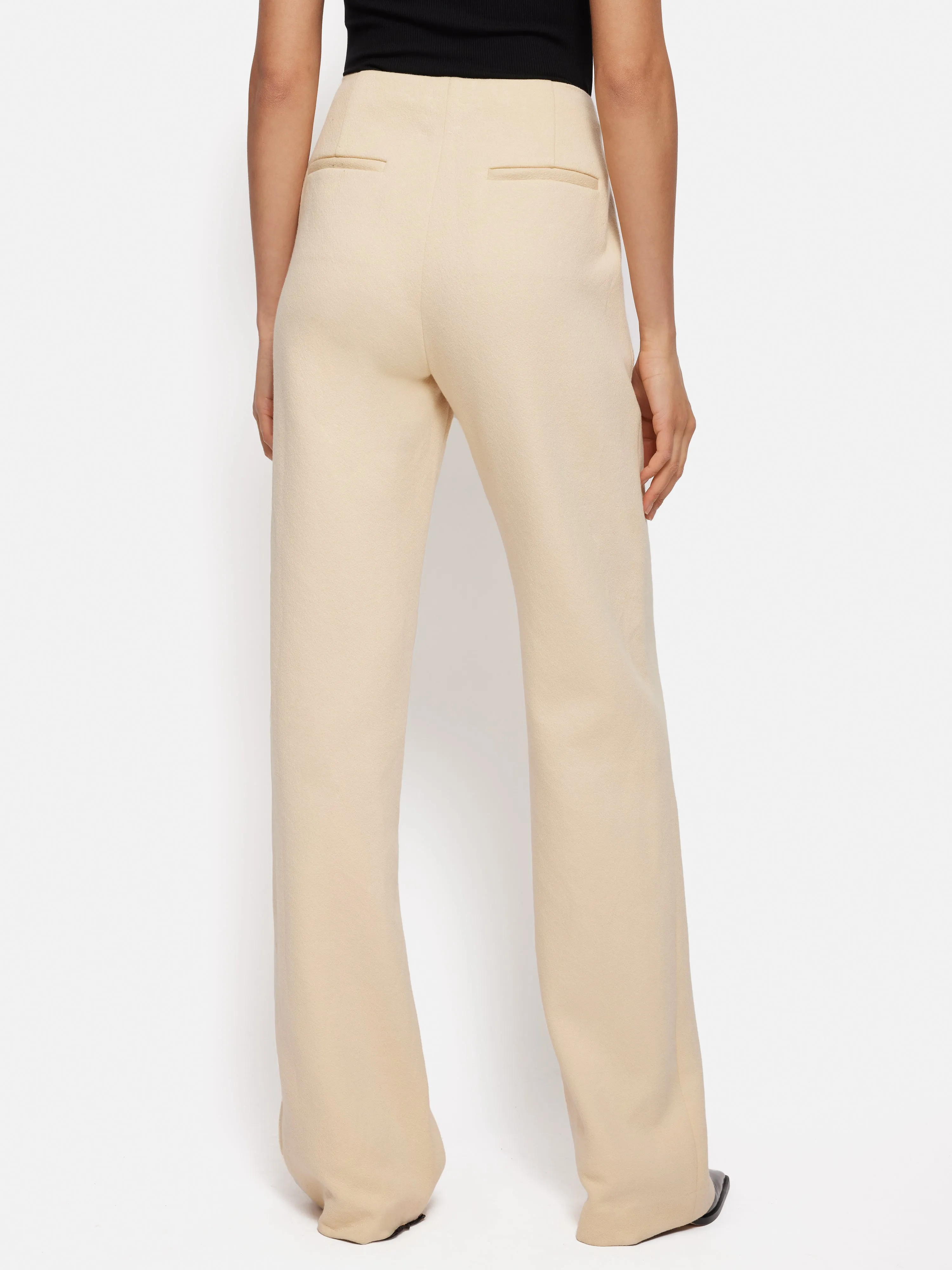 Crepe Ponte Jersey Blake Trouser | Cream