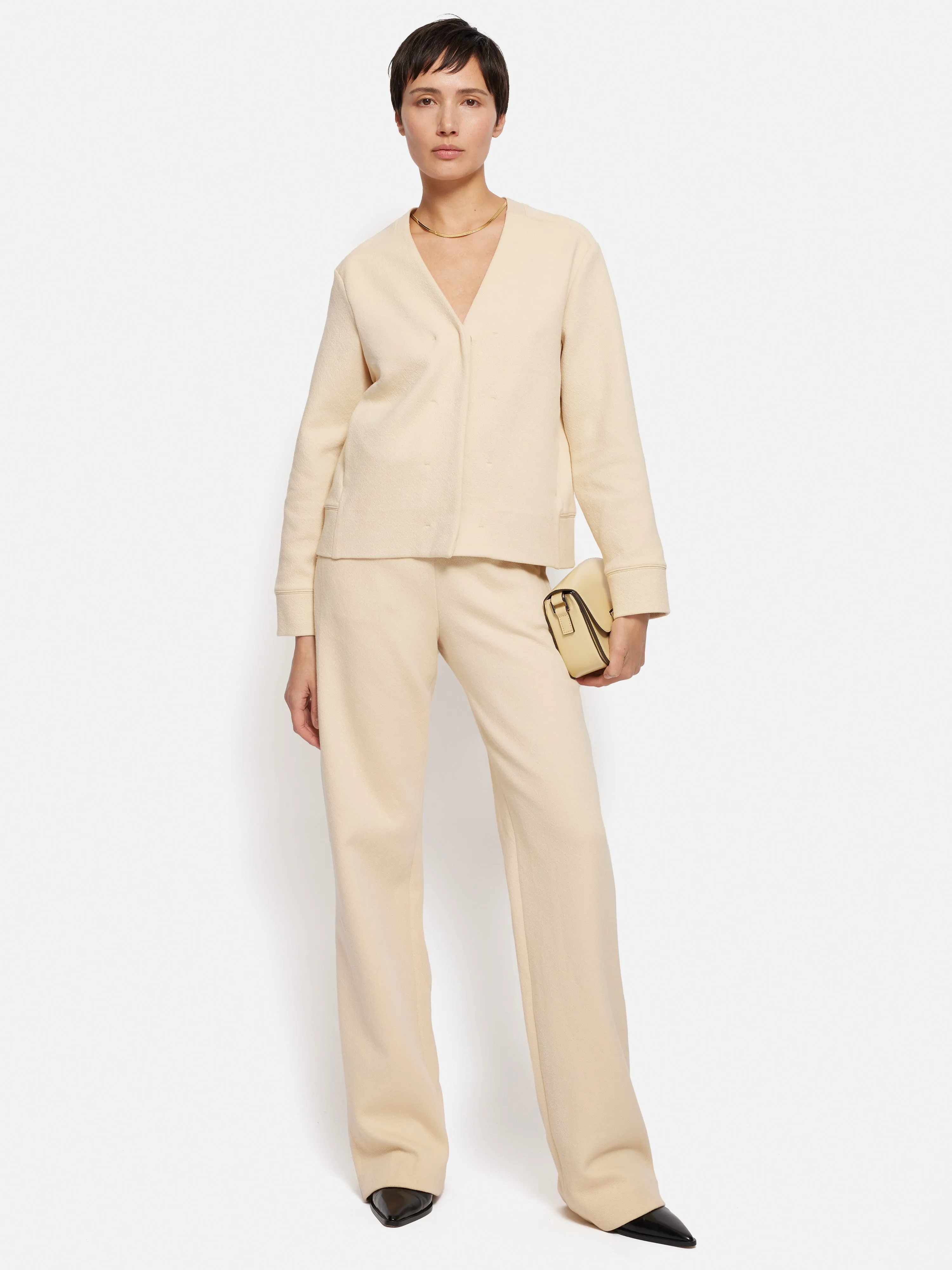 Crepe Ponte Jersey Blake Trouser | Cream