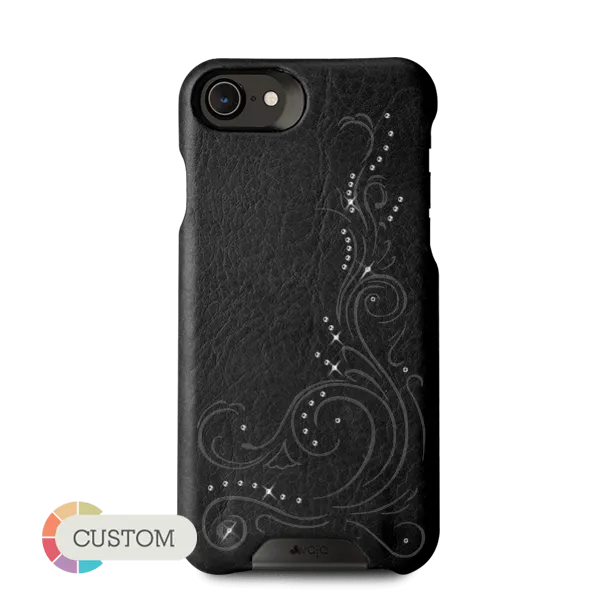 Customizable Grip Crystal - iPhone SE leather case with Swarovski crystals