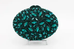 Emerald Jeweled Oval Evening Bag