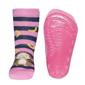 Ewers Monkey Pink Anti Slip Socks (9-12m/12-18m/18-24m)