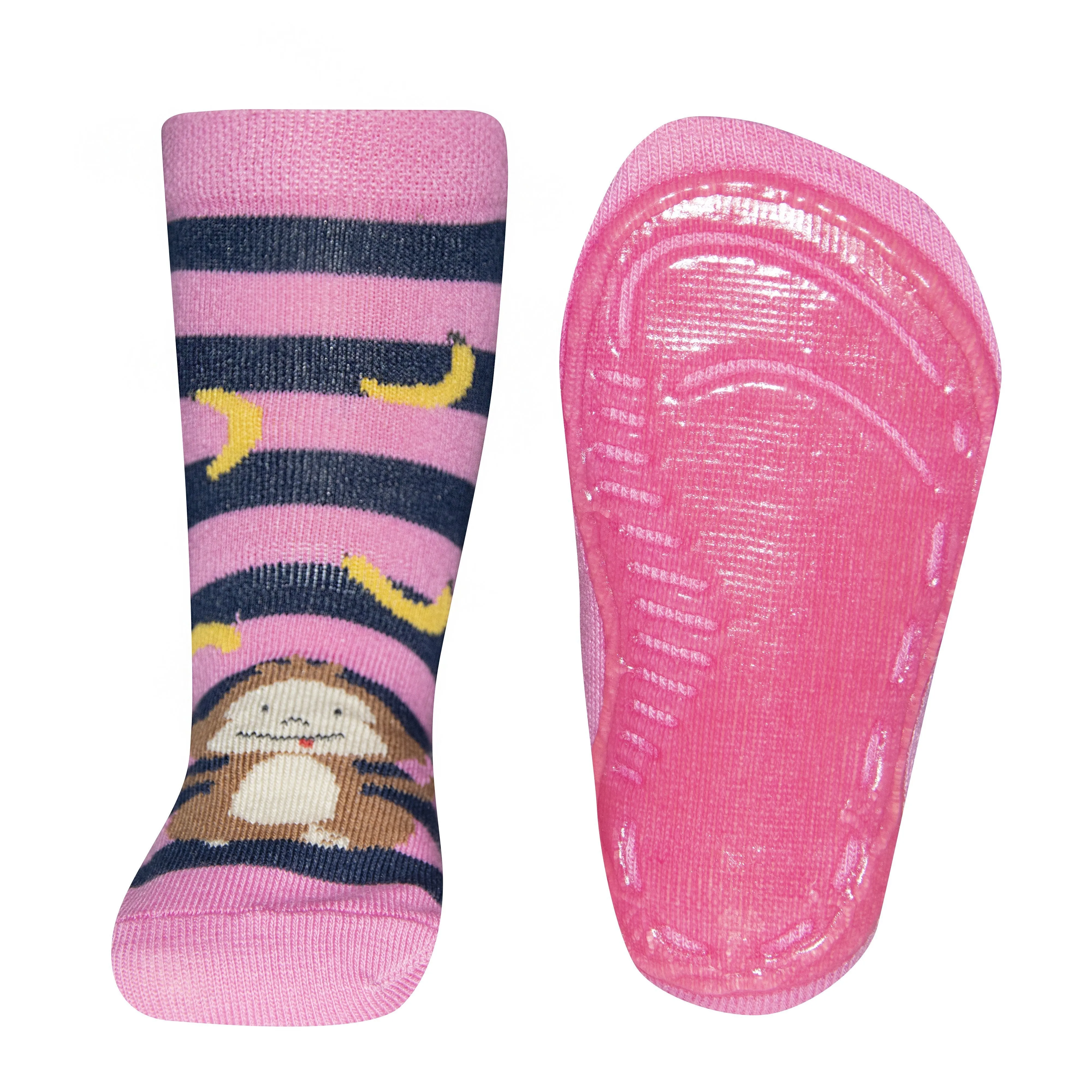 Ewers Monkey Pink Anti Slip Socks (9-12m/12-18m/18-24m)