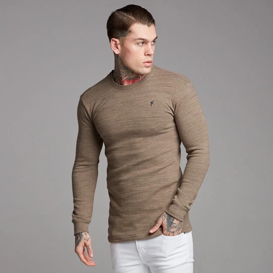 Father Sons Classic Brown Super Slim Sweater - FSH229