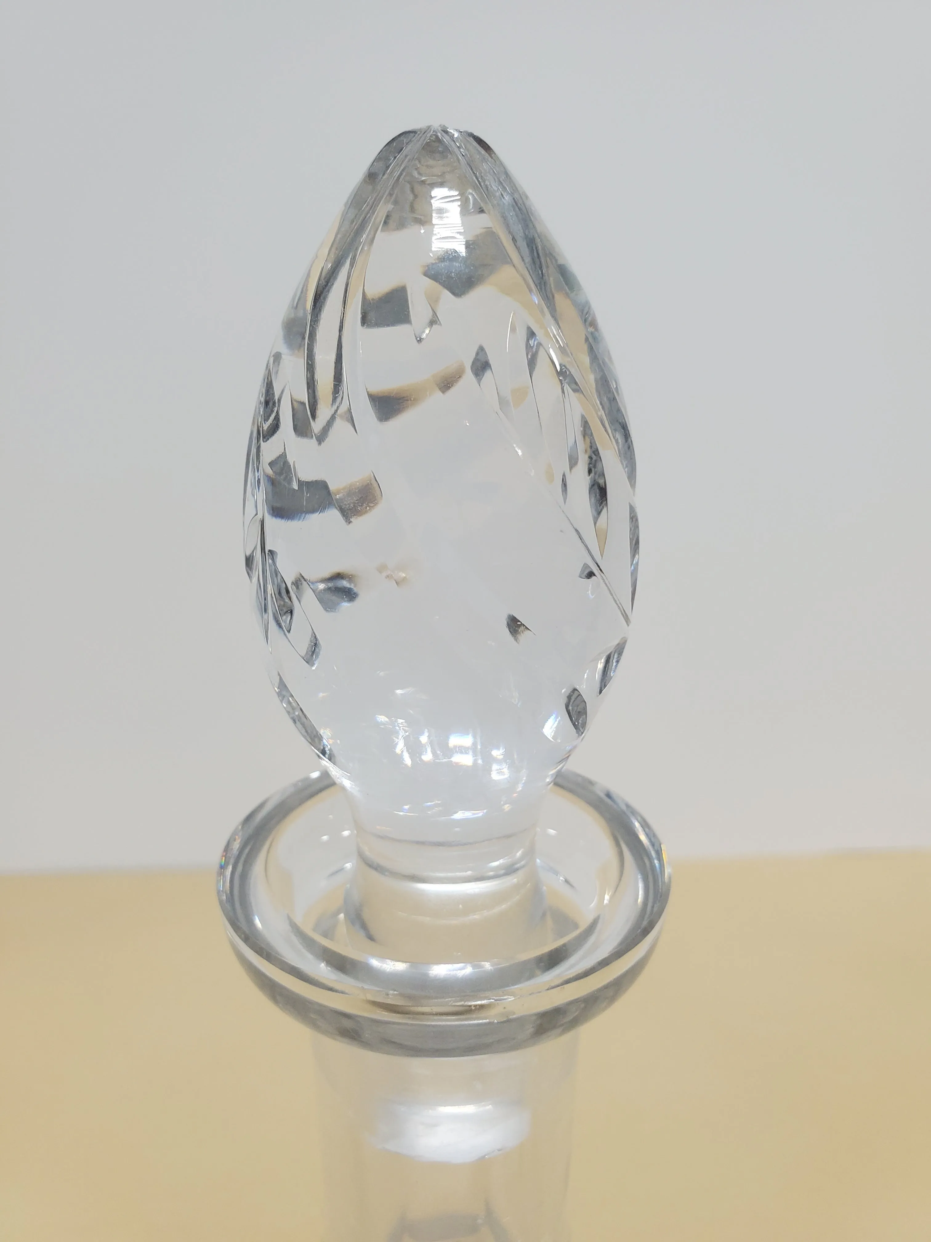 Floral Cut Clear Glass Decanter