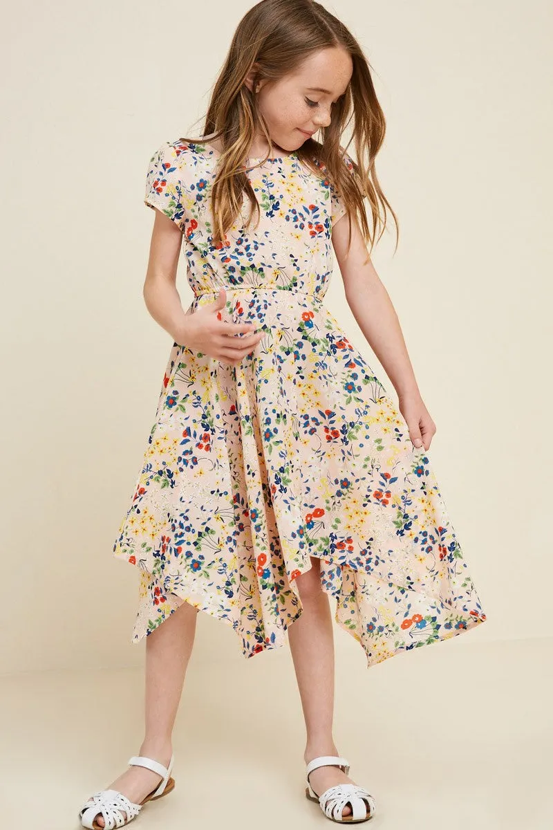 Floral Hanky Hem Dress