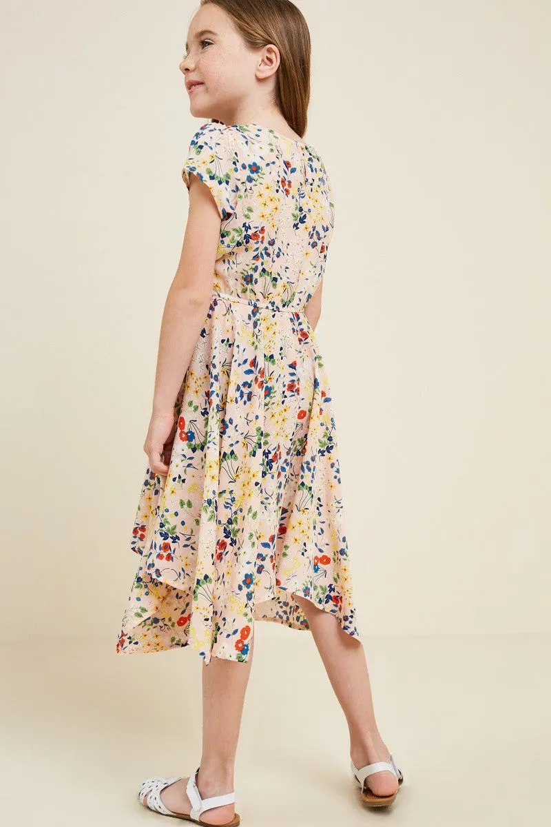 Floral Hanky Hem Dress