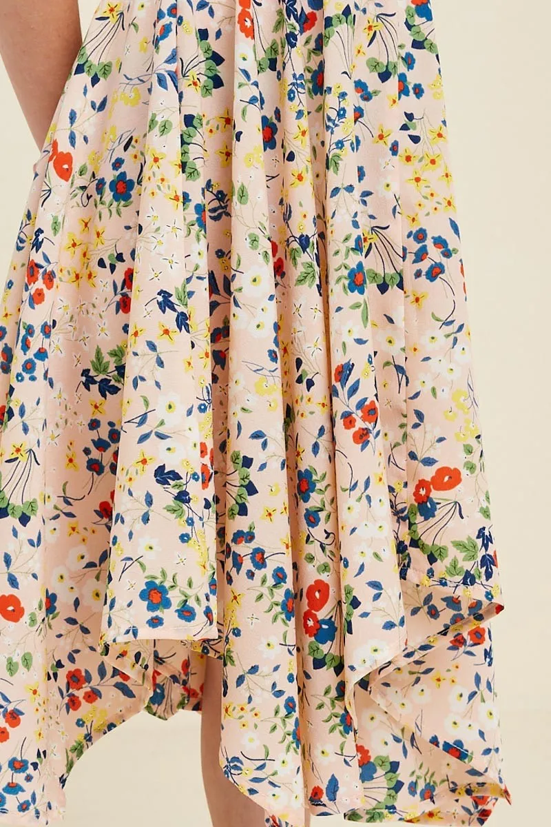 Floral Hanky Hem Dress