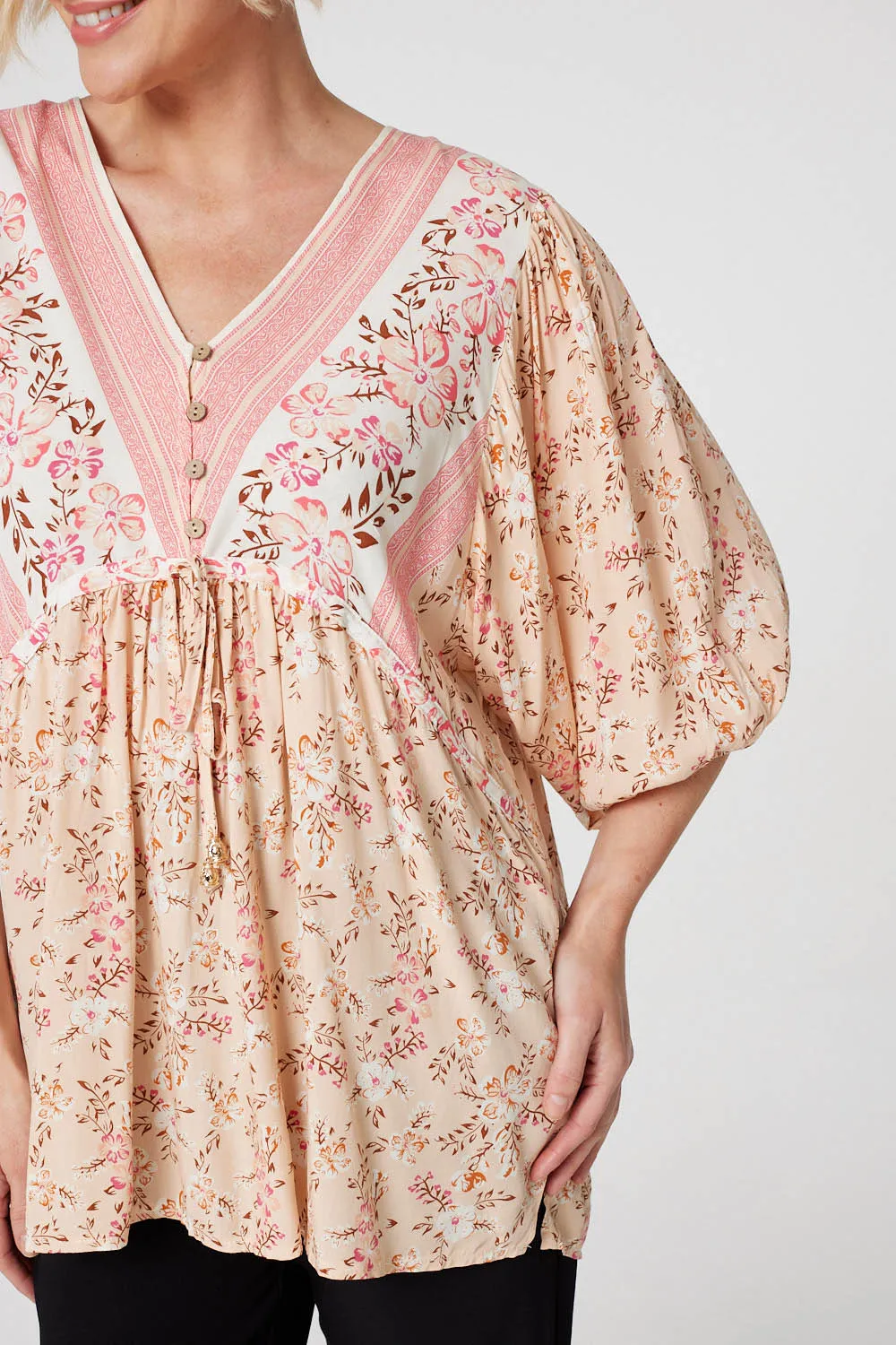 Floral Oversized Blouse Top