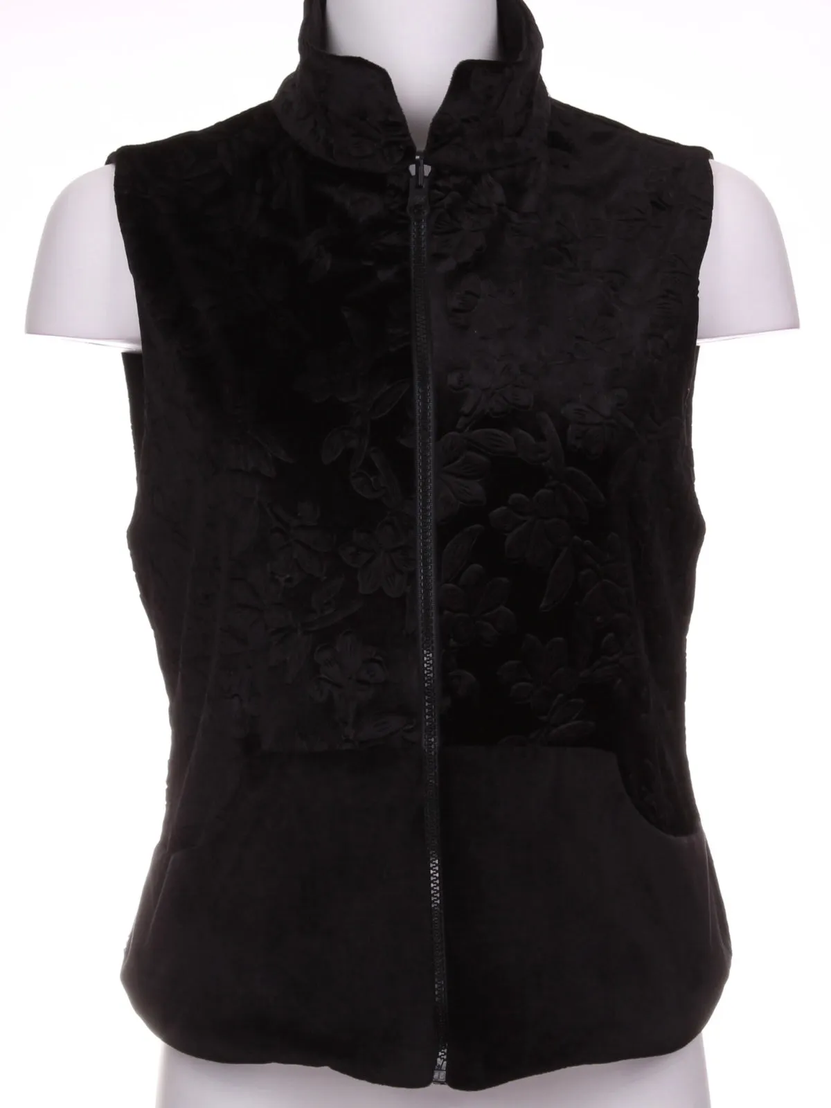 Flower Black Velvet   Black Velvet Reversible Vest