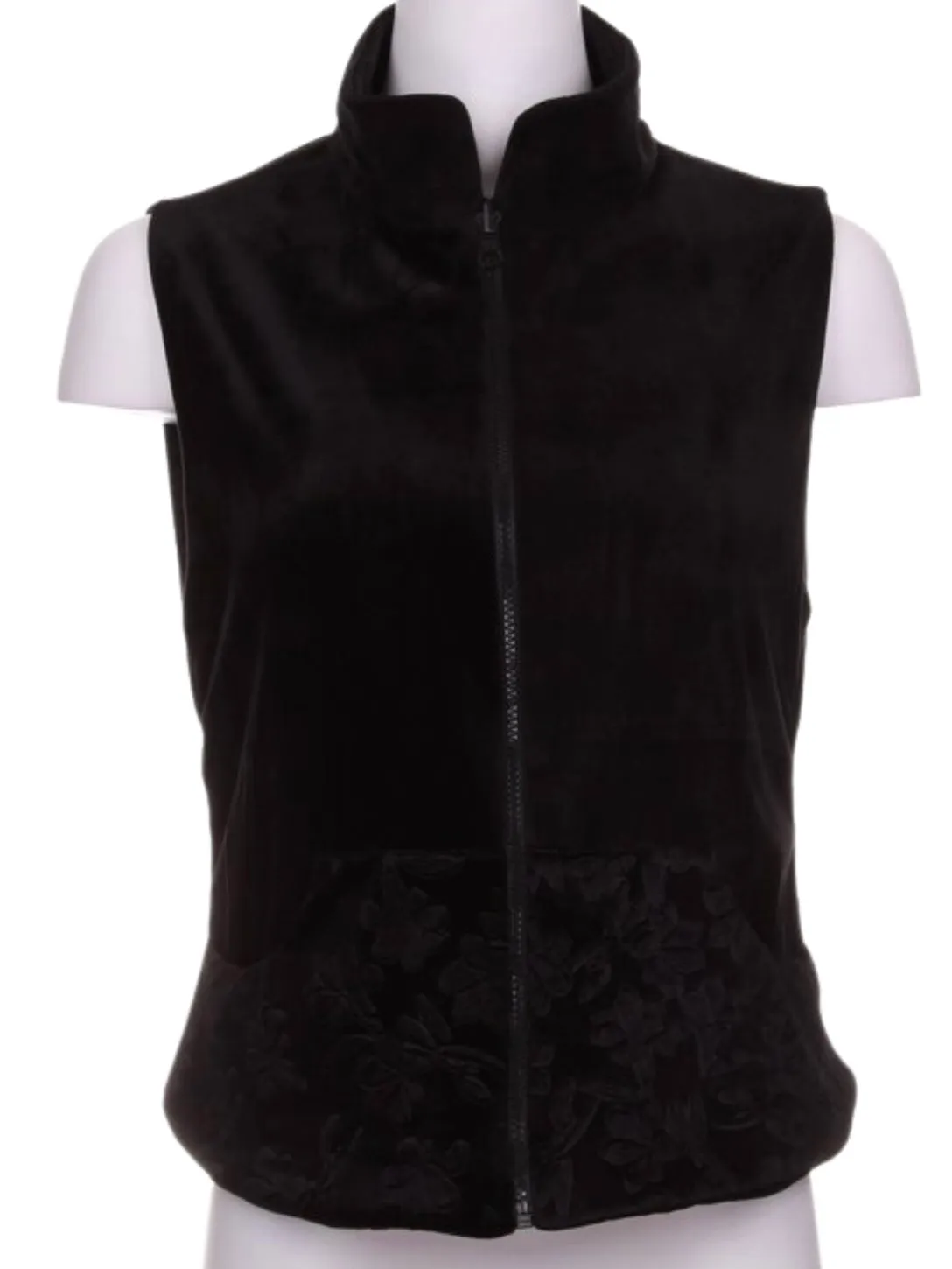 Flower Black Velvet   Black Velvet Reversible Vest