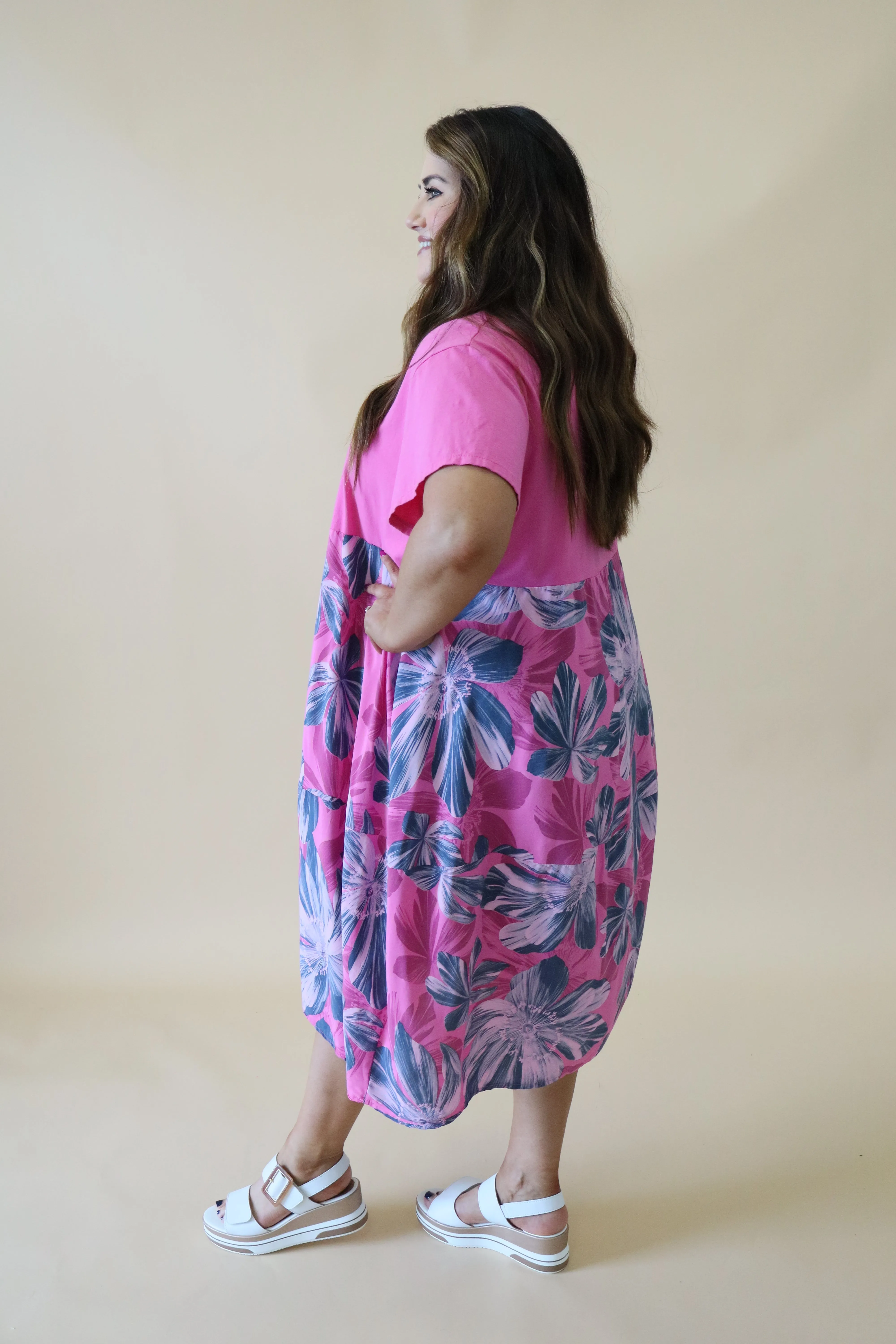 Gianni Floral Dress in Pink