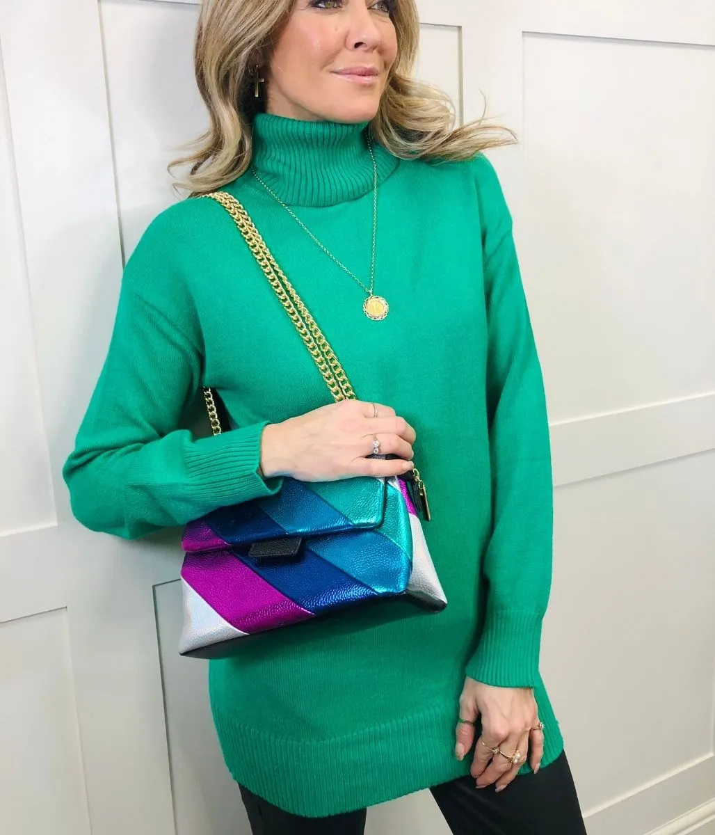 Green Soft Roll Neck Jumper