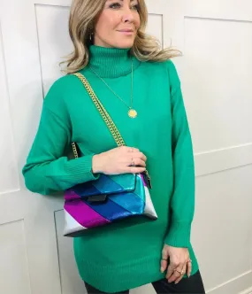 Green Soft Roll Neck Jumper