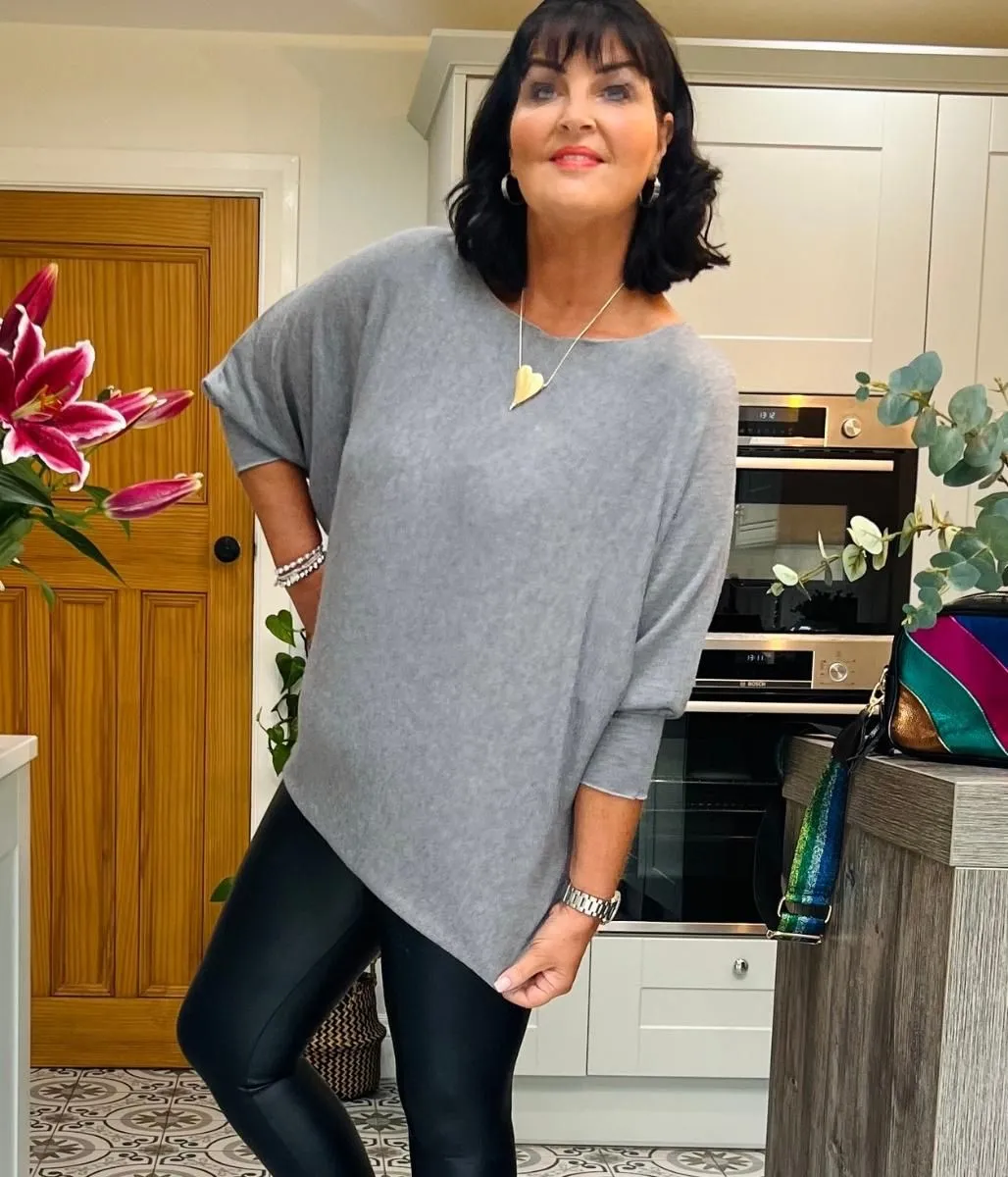 Grey Italian Batwing Jumper