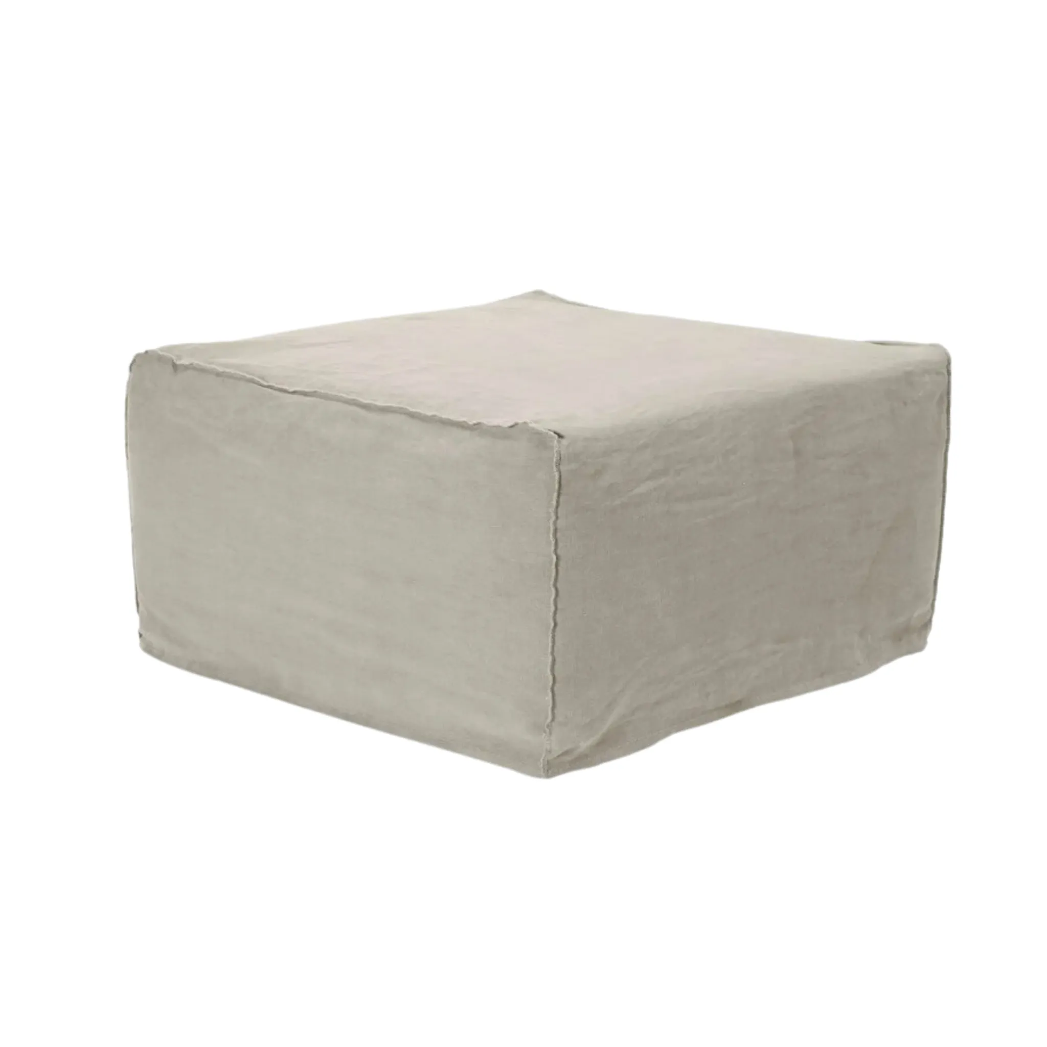 Havre Linen Slipcover Ottoman - 70cm