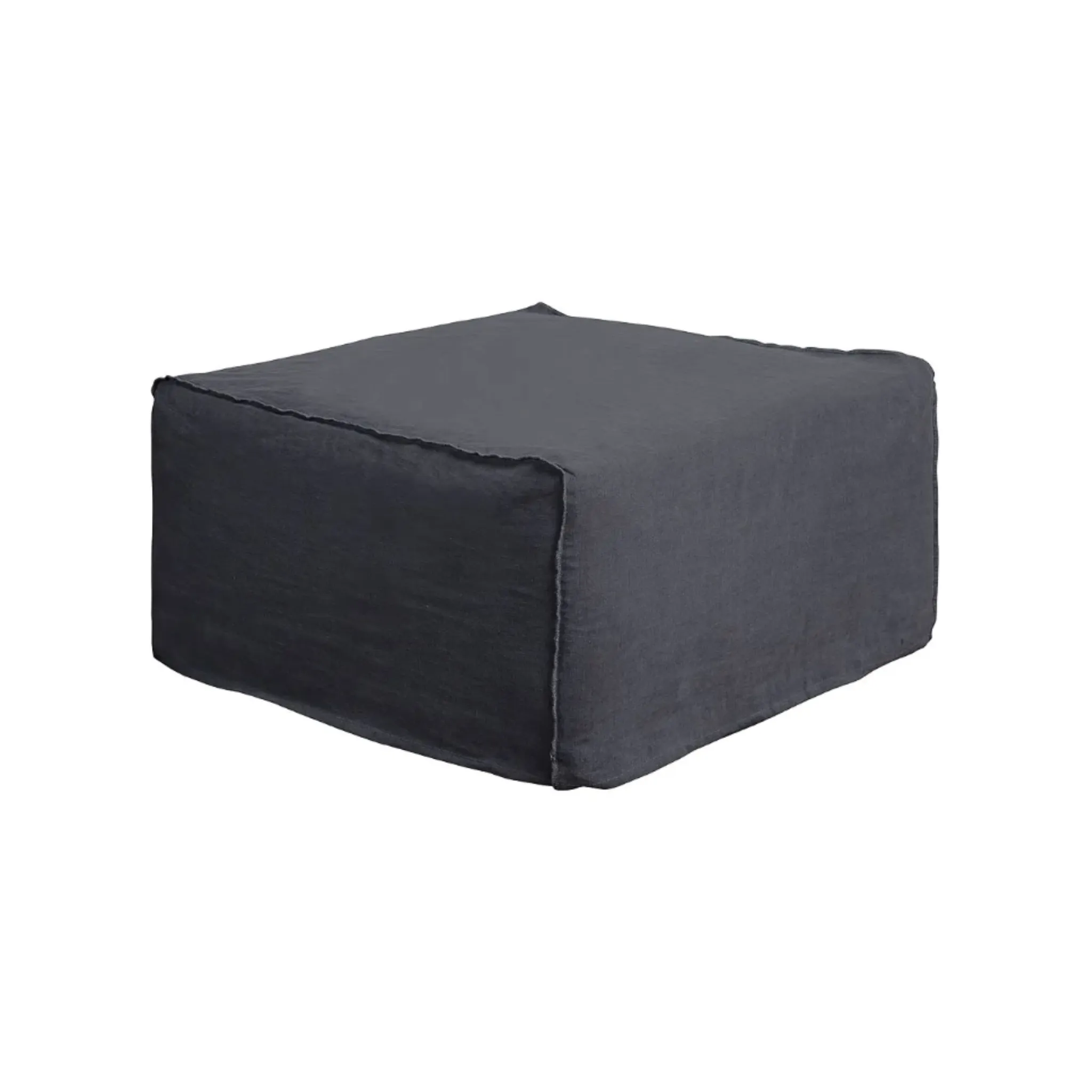 Havre Linen Slipcover Ottoman - 70cm