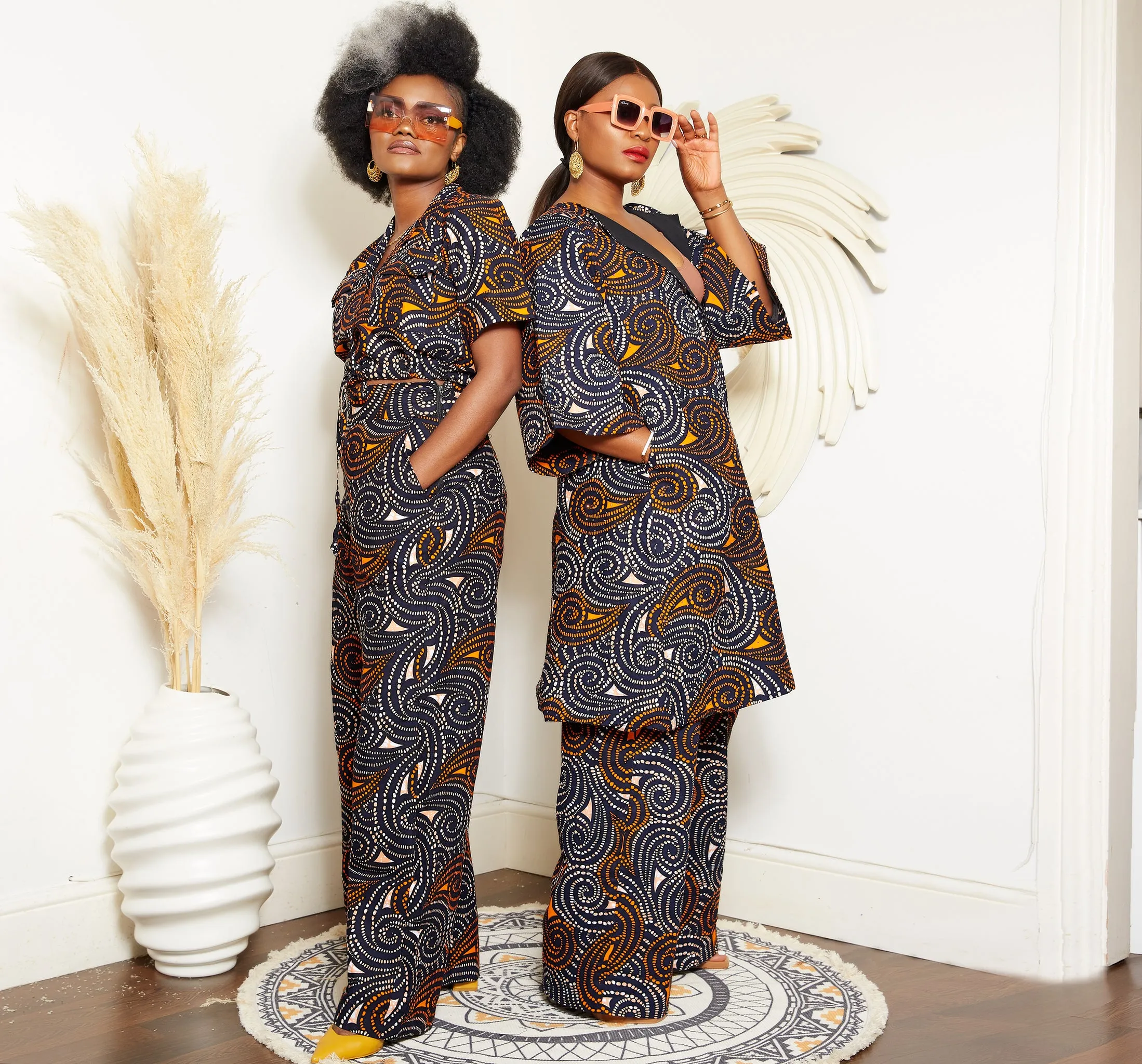 High Waisted African Print Palazzo Trouser - Ericca