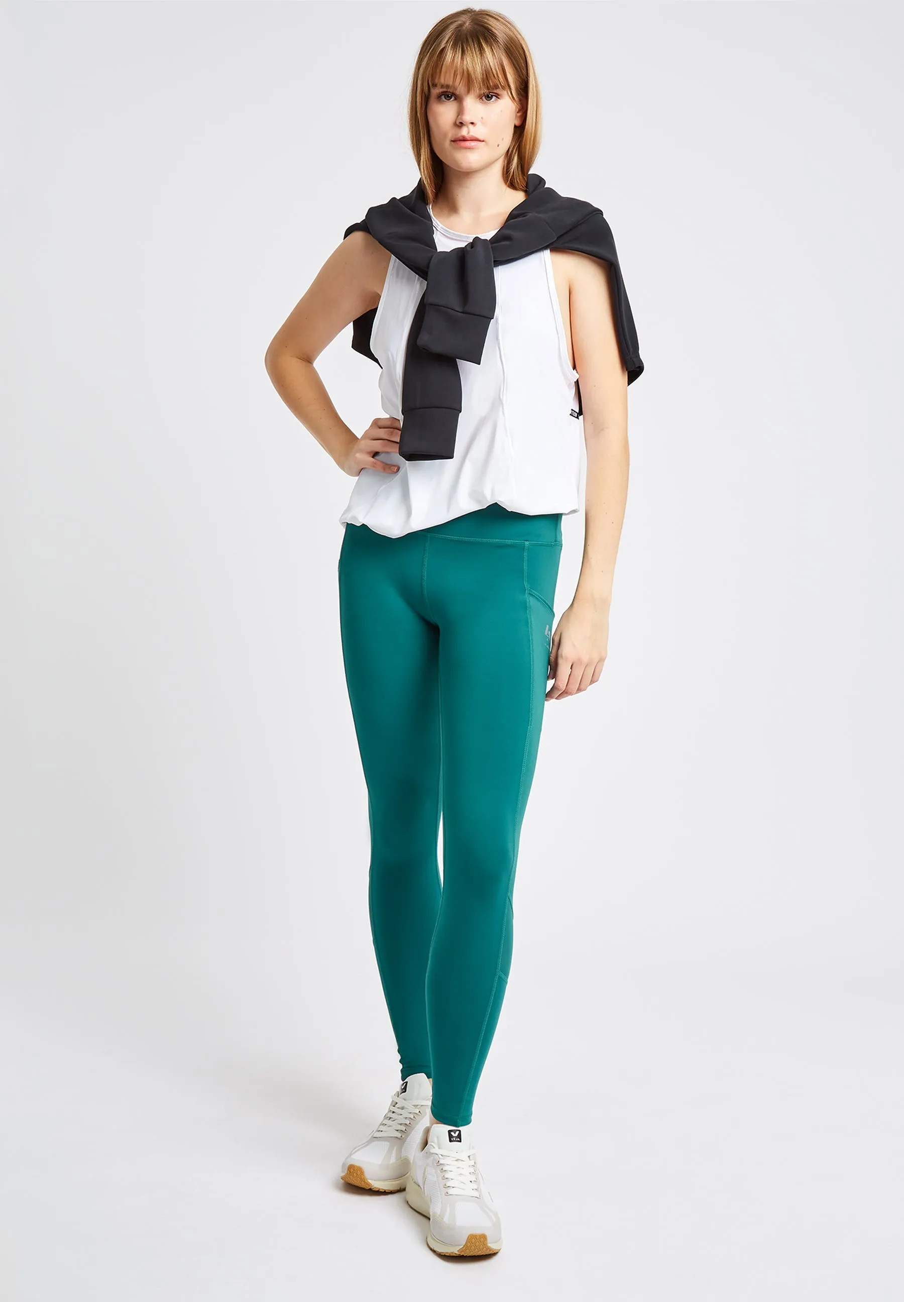 High Waisted Pocket Leggings-Teal