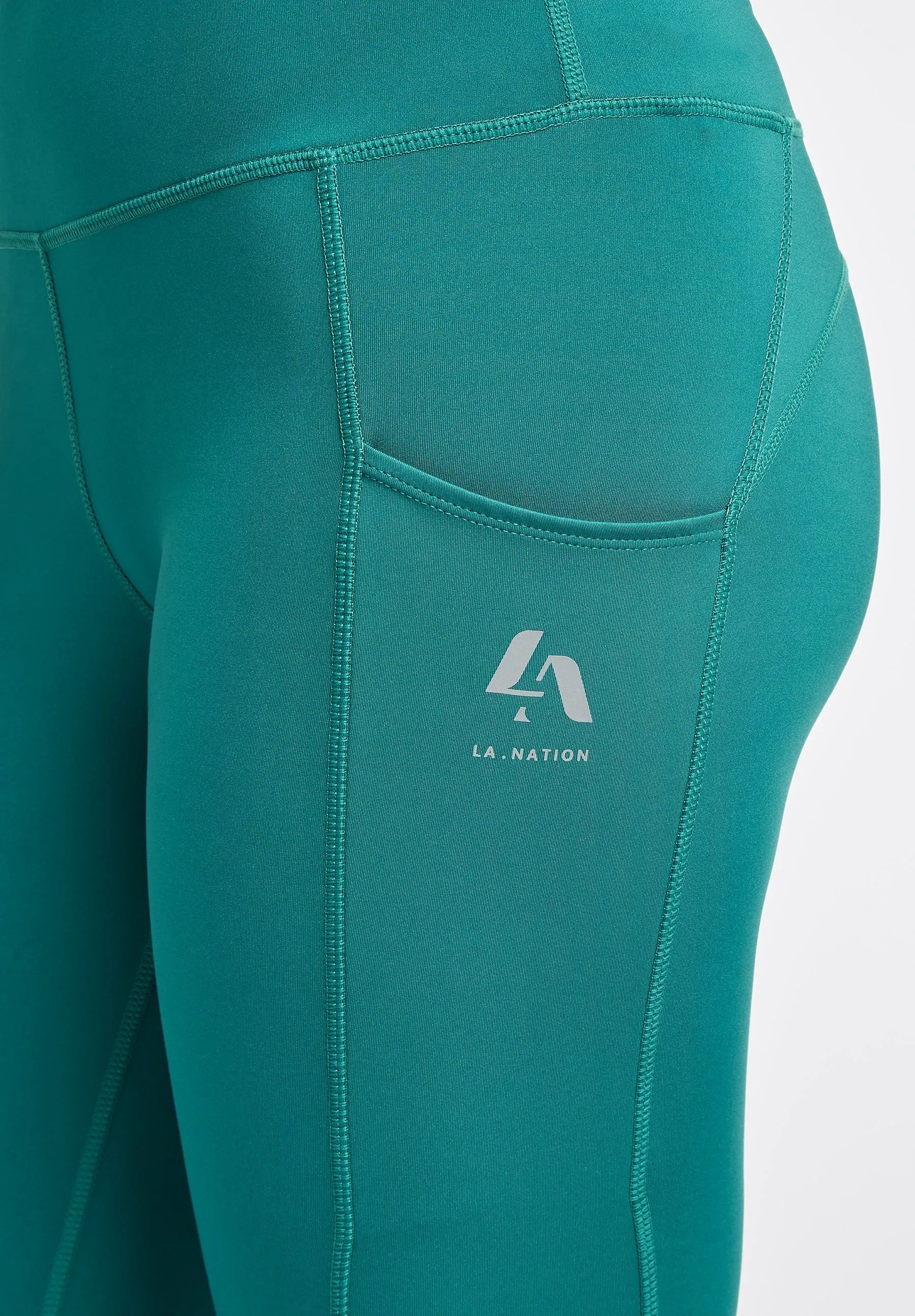 High Waisted Pocket Leggings-Teal