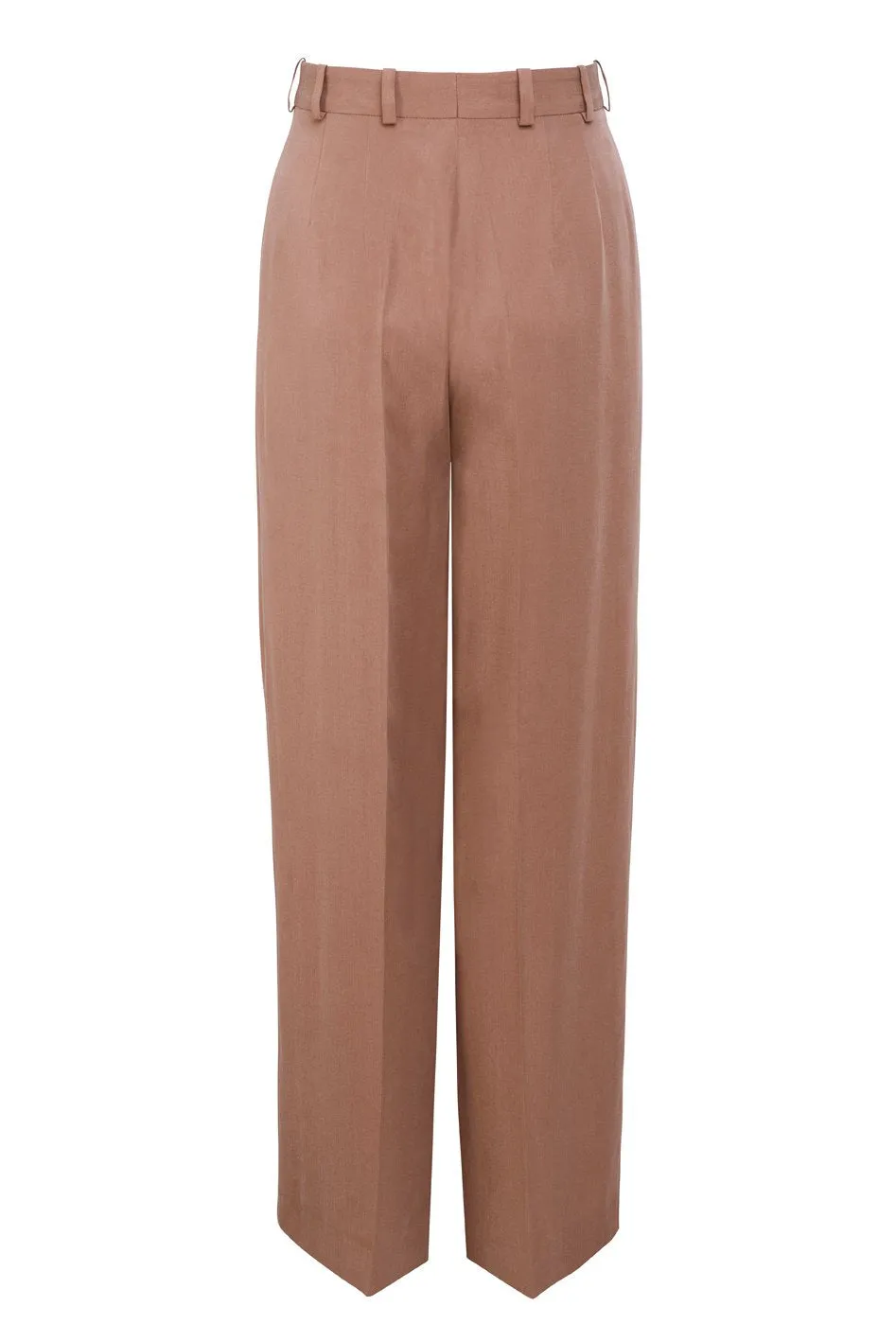 HIGH WAISTED TENCEL PANTS IN DARK ROSE