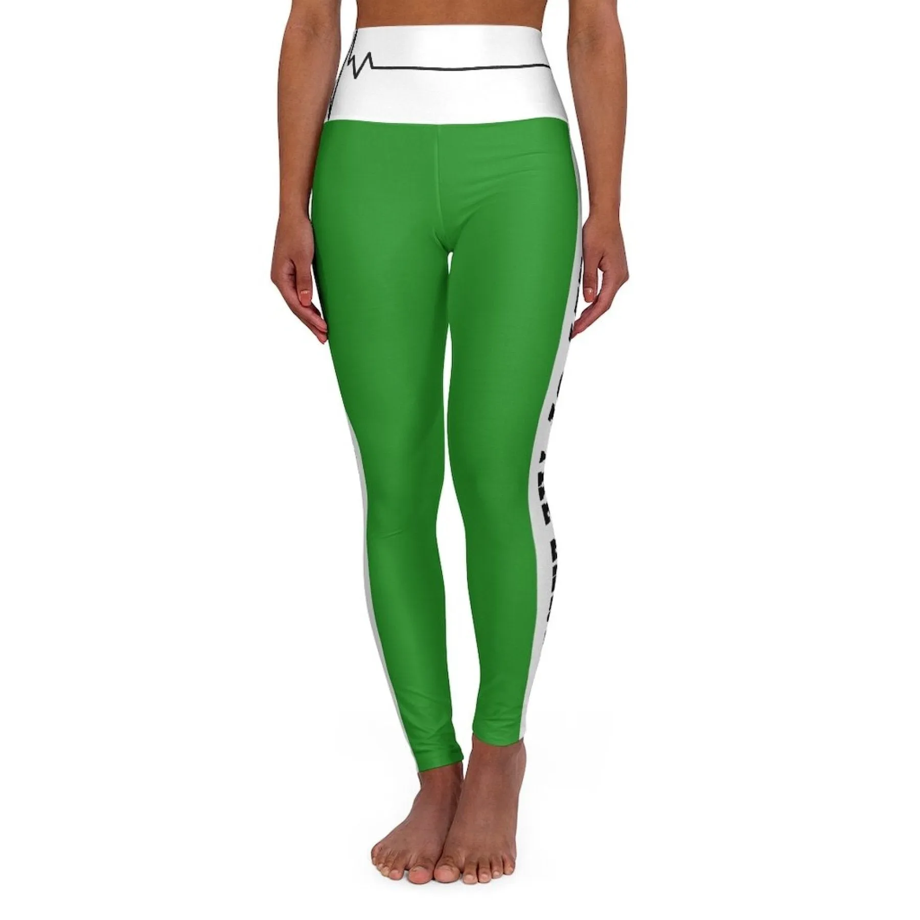 High Waisted Yoga Leggings, Forest Green Salt Of The Earth Matthew 5:13 Beating Heart Sports Pants