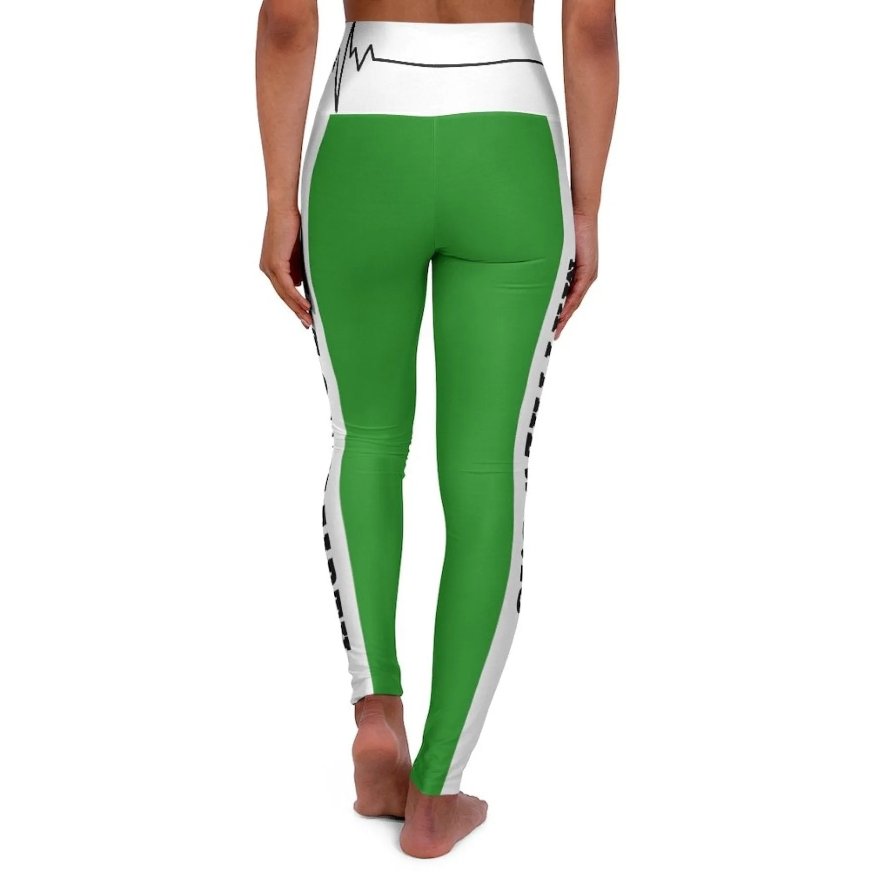 High Waisted Yoga Leggings, Forest Green Salt Of The Earth Matthew 5:13 Beating Heart Sports Pants