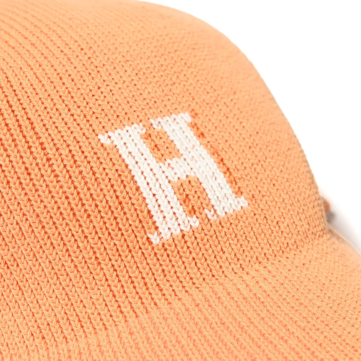 **Stylish Light Orange Cotton Knit Baseball Cap with H Logo - HOMEGAME [HG241414]**