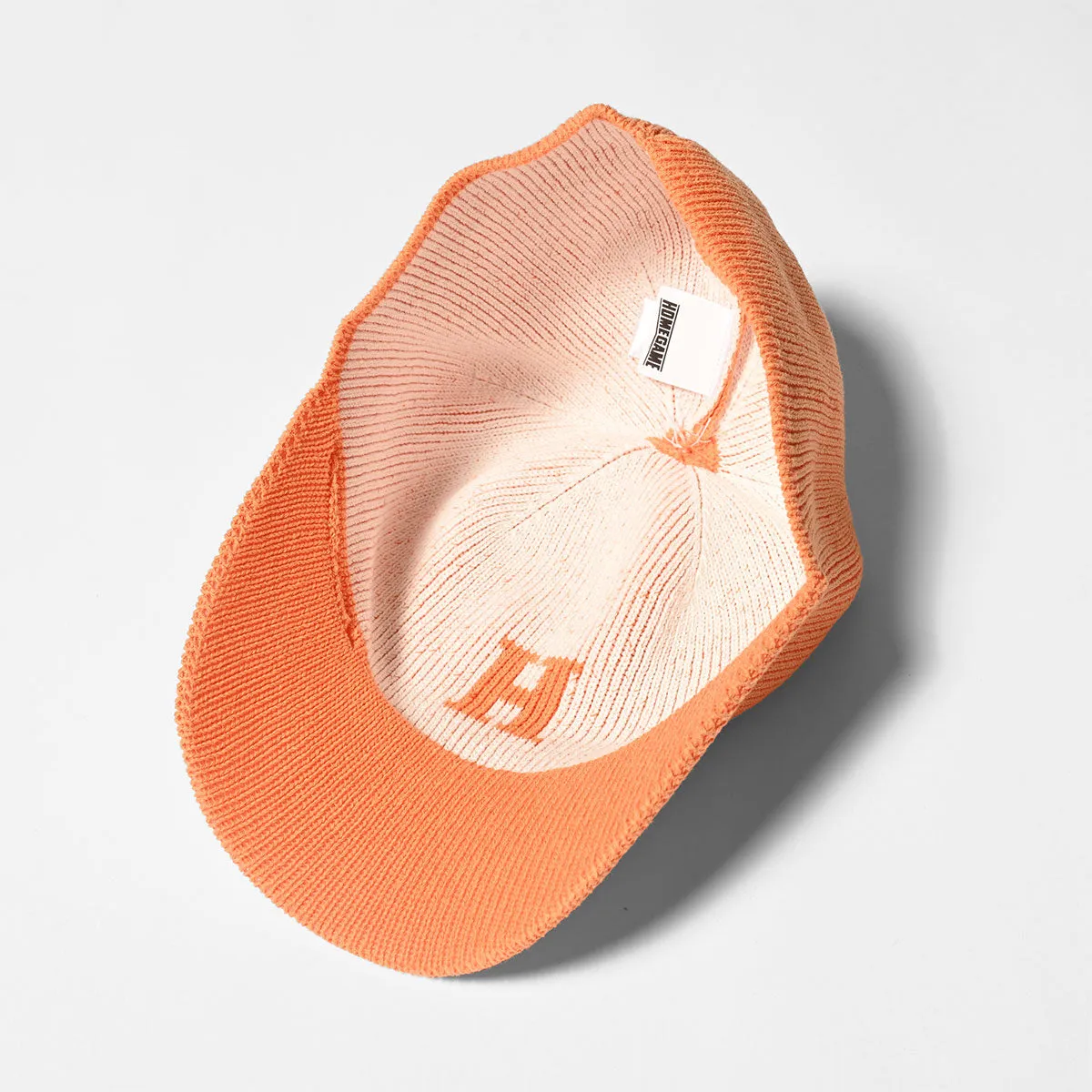 **Stylish Light Orange Cotton Knit Baseball Cap with H Logo - HOMEGAME [HG241414]**