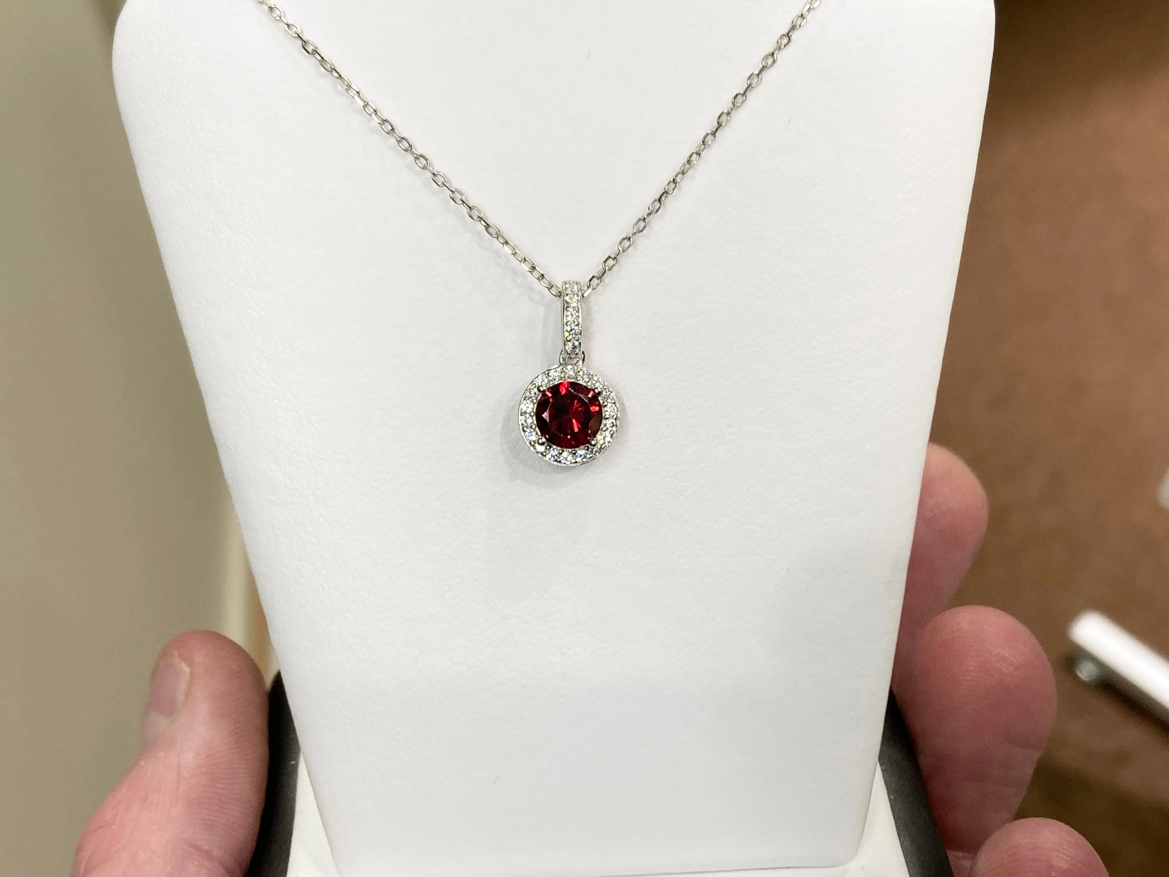 January Swarovski Zirconia Silver Pendant And Adjustable Chain