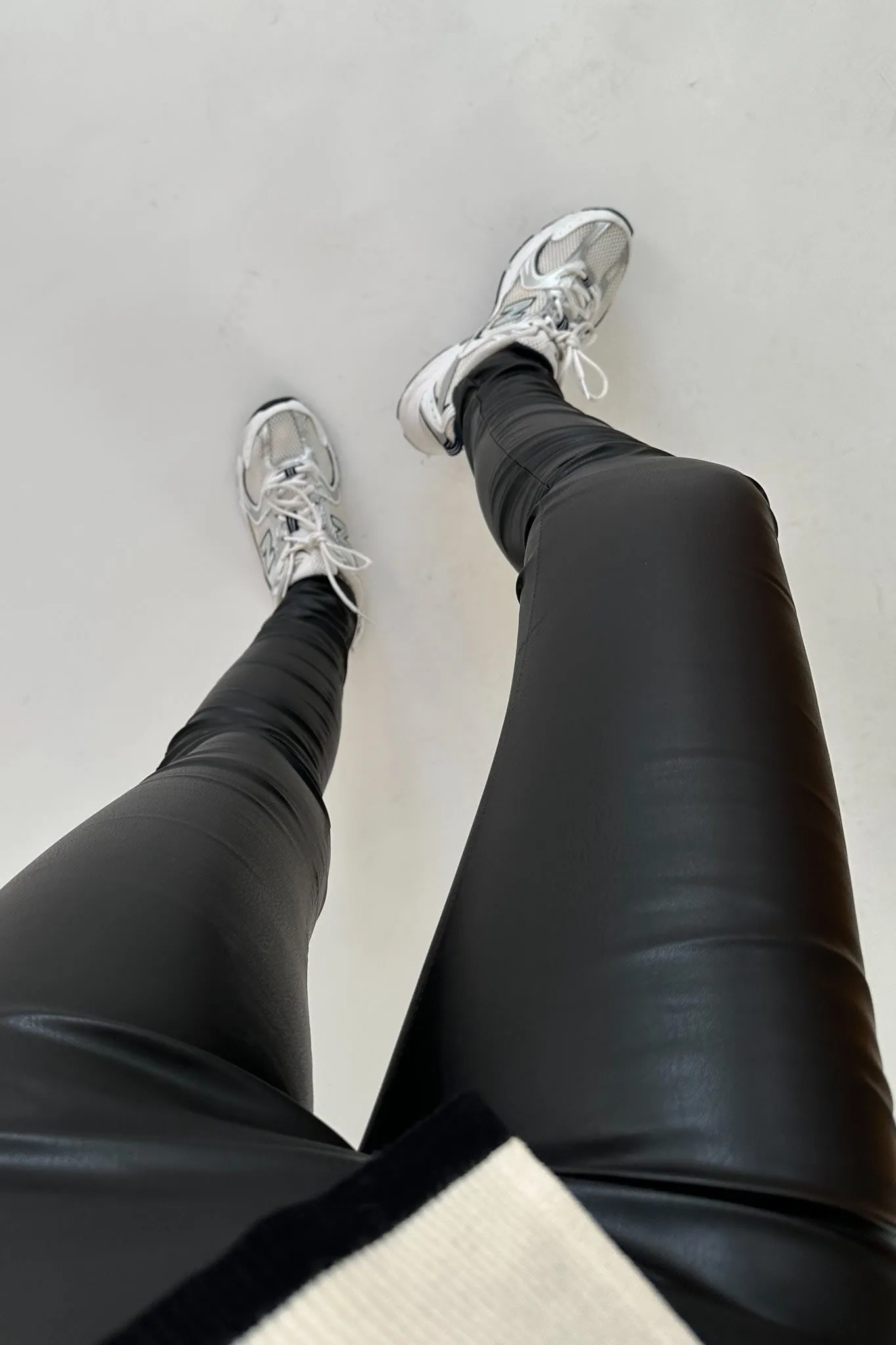 JXMegan Imiteret Skind Leggings - Sort