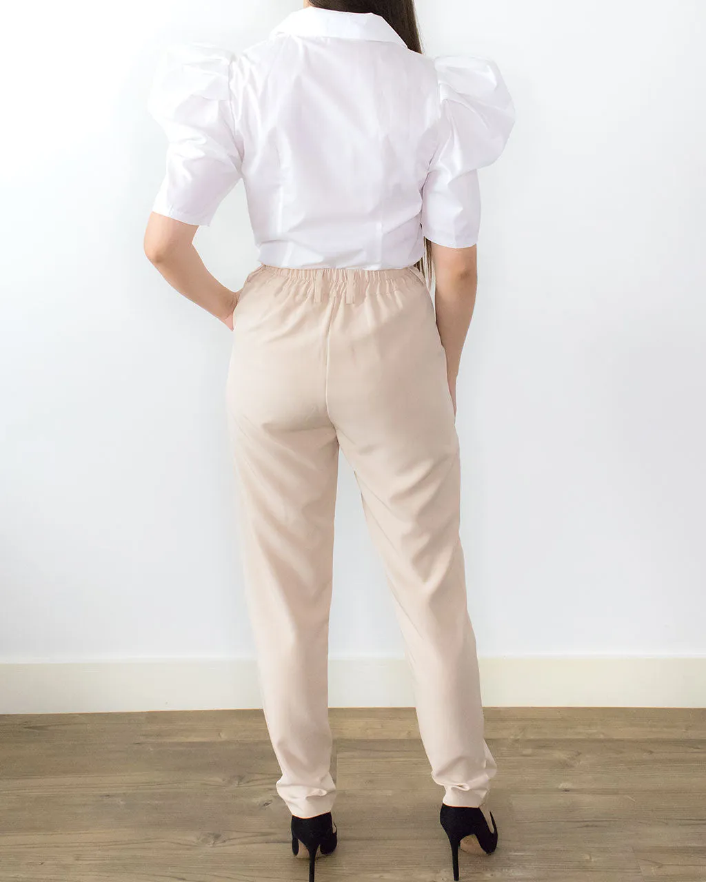 Kara Beige Slim Leg Trousers