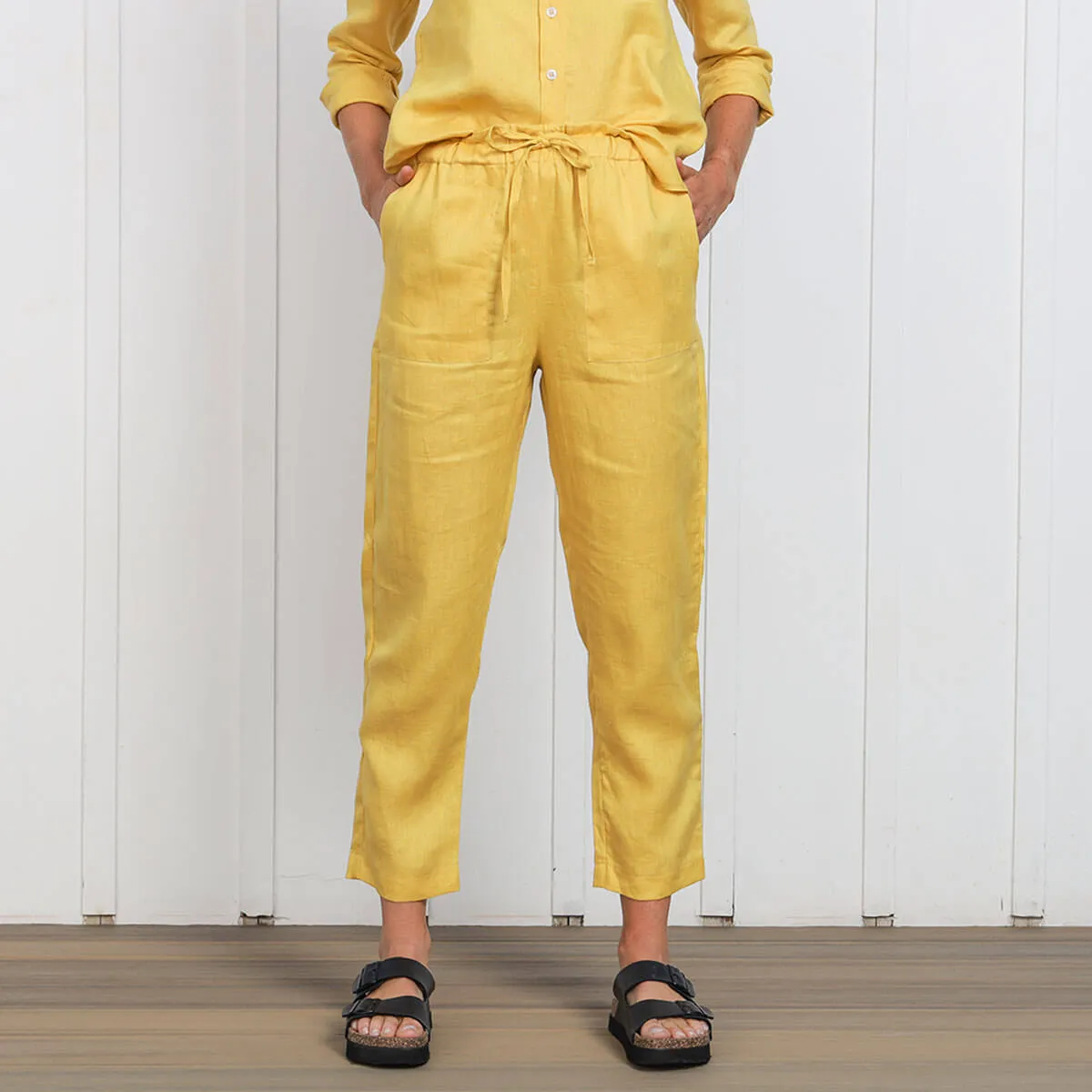 Ladies Linen - Pants | Mustard