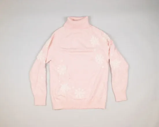 Light Pink With Snowflakes-Small Christmas Sweater