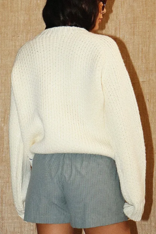 lobster sweater - cream/blue