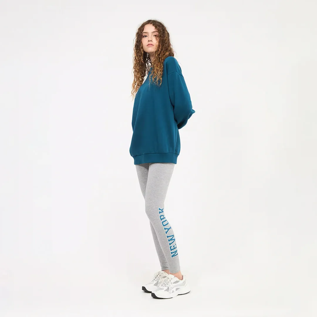 Long High-Waisted Leggings with Lettering