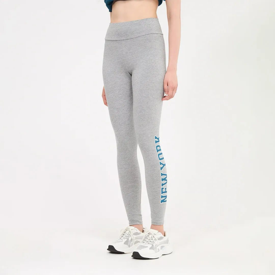 Long High-Waisted Leggings with Lettering