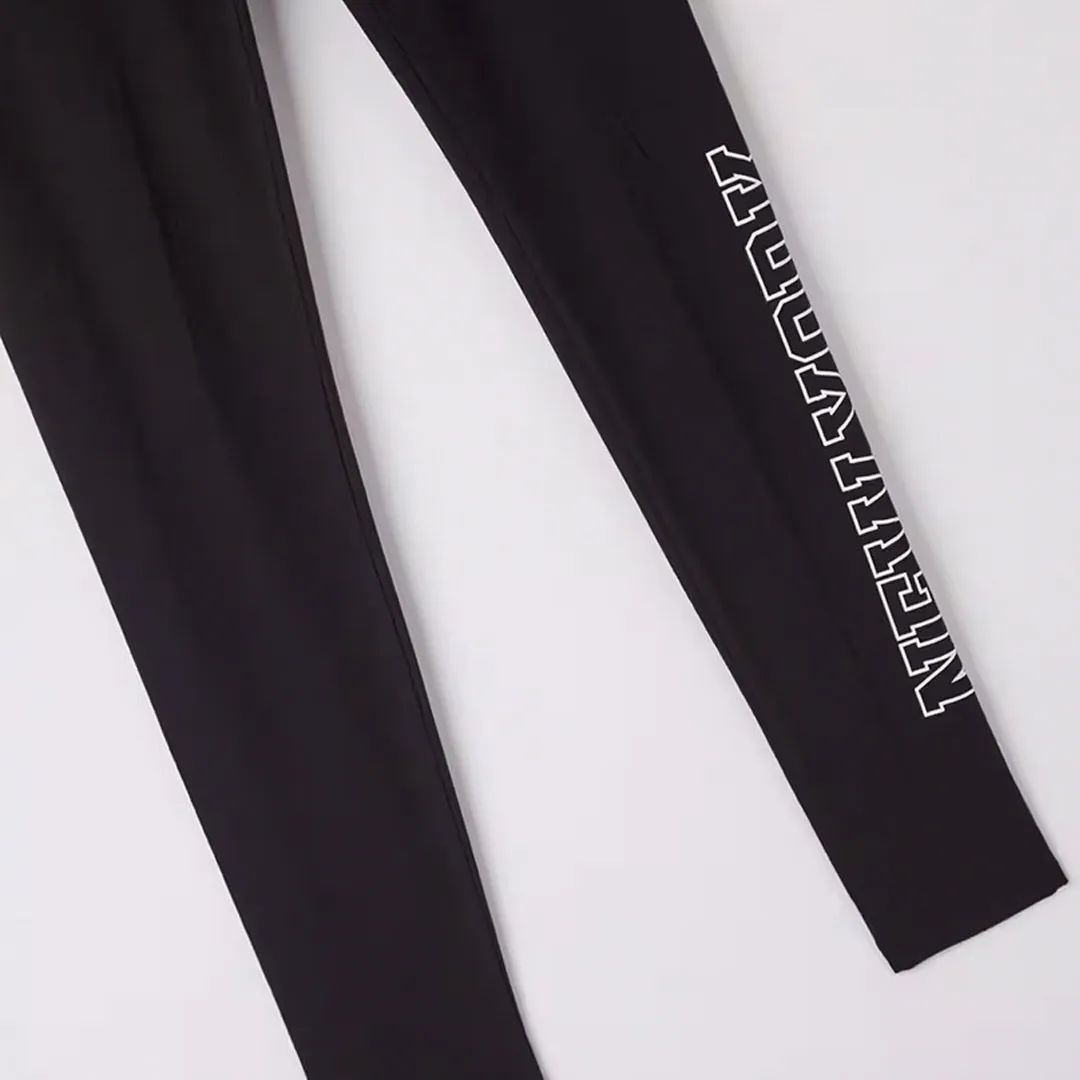 Long High-Waisted Leggings with Lettering