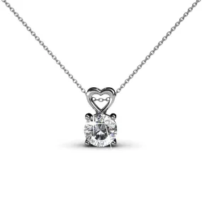 Marian "Passion" 18k White Gold Plated Swarovski Pendant Necklace