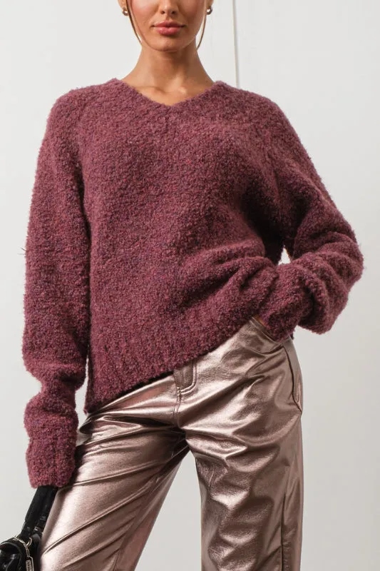 melly sweater - dark plum