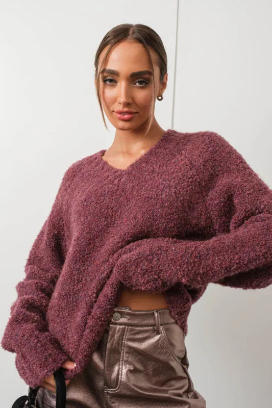 melly sweater - dark plum