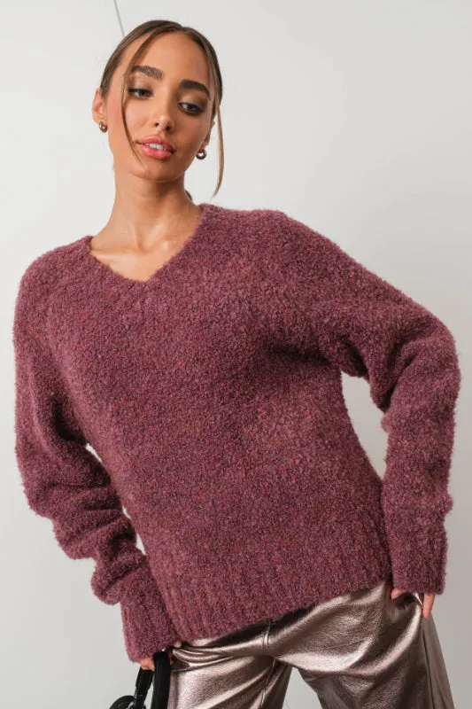 melly sweater - dark plum