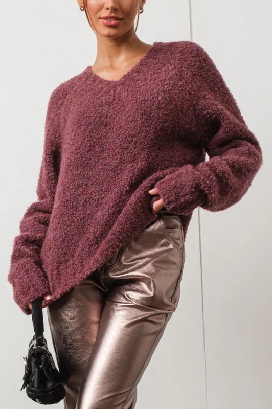 melly sweater - dark plum