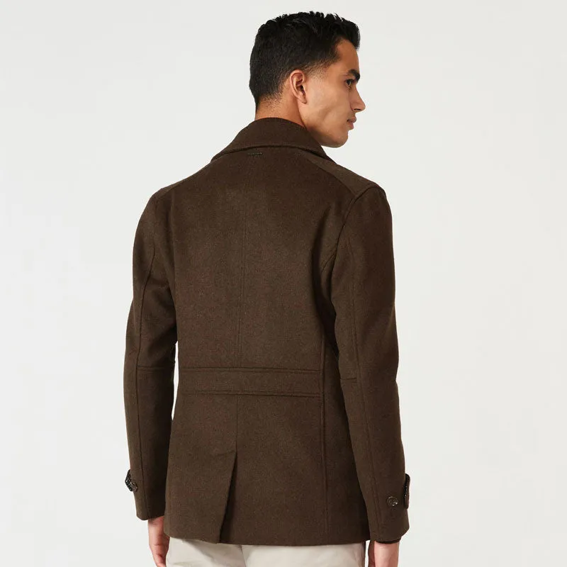 Men's Brown Fleece peacoat