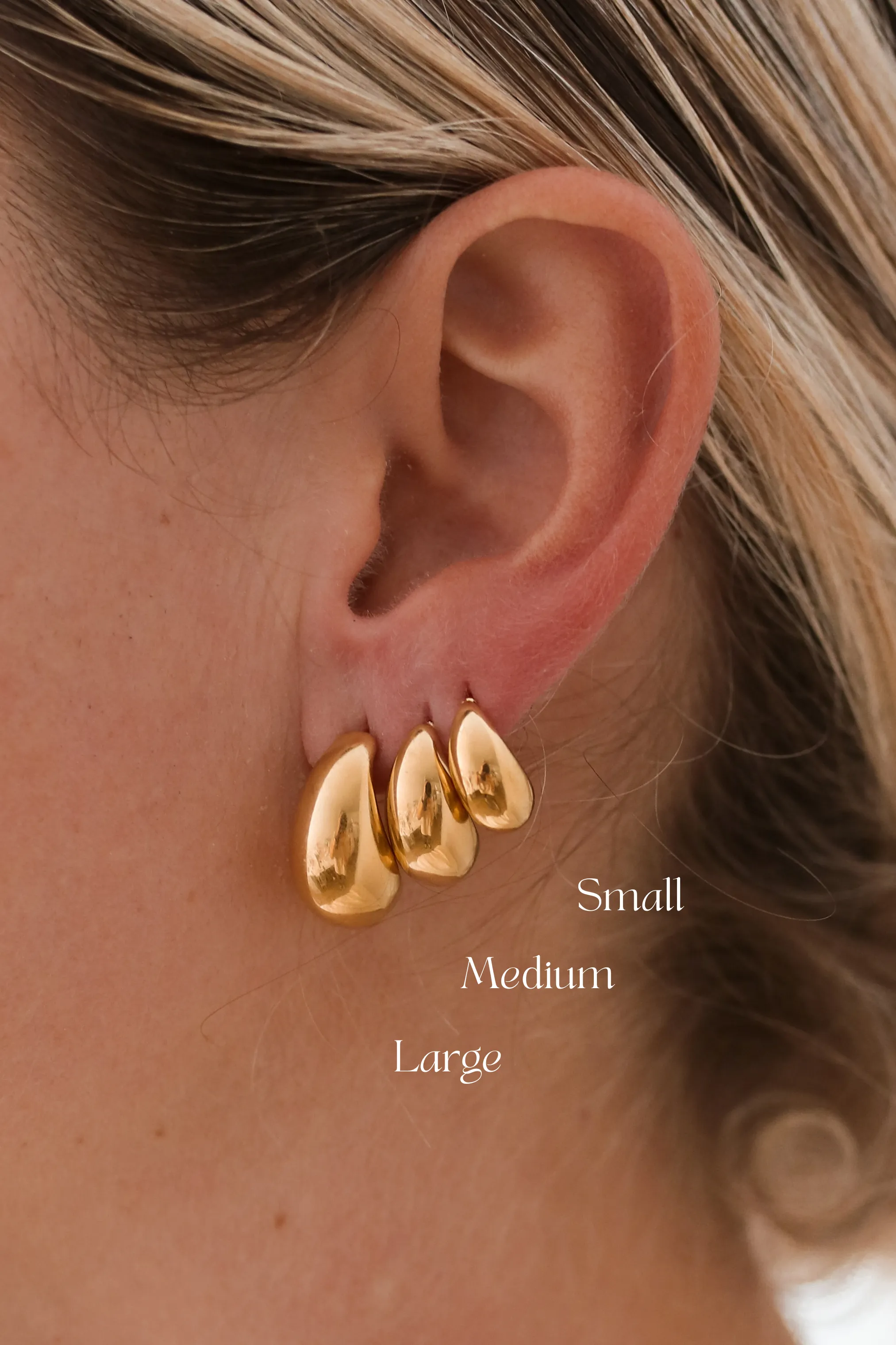 Nadia - Gold or Silver Plated Stainless Stud Earrings