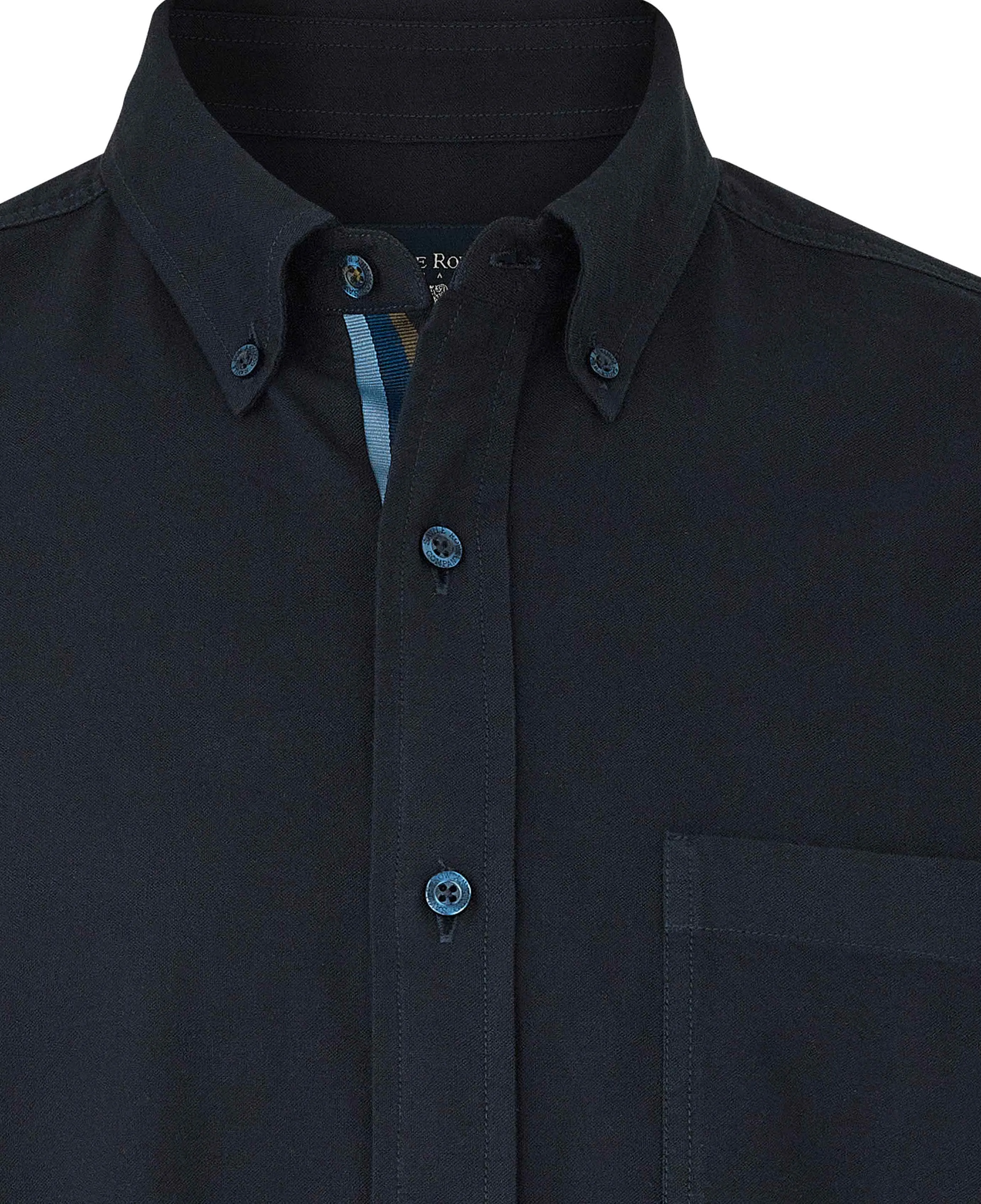 Navy Classic Fit Button-Down Oxford Shirt - Stripe Contrast Detail