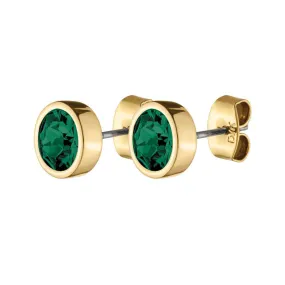 NOBLE SHINY GOLD GREEN EARRINGS