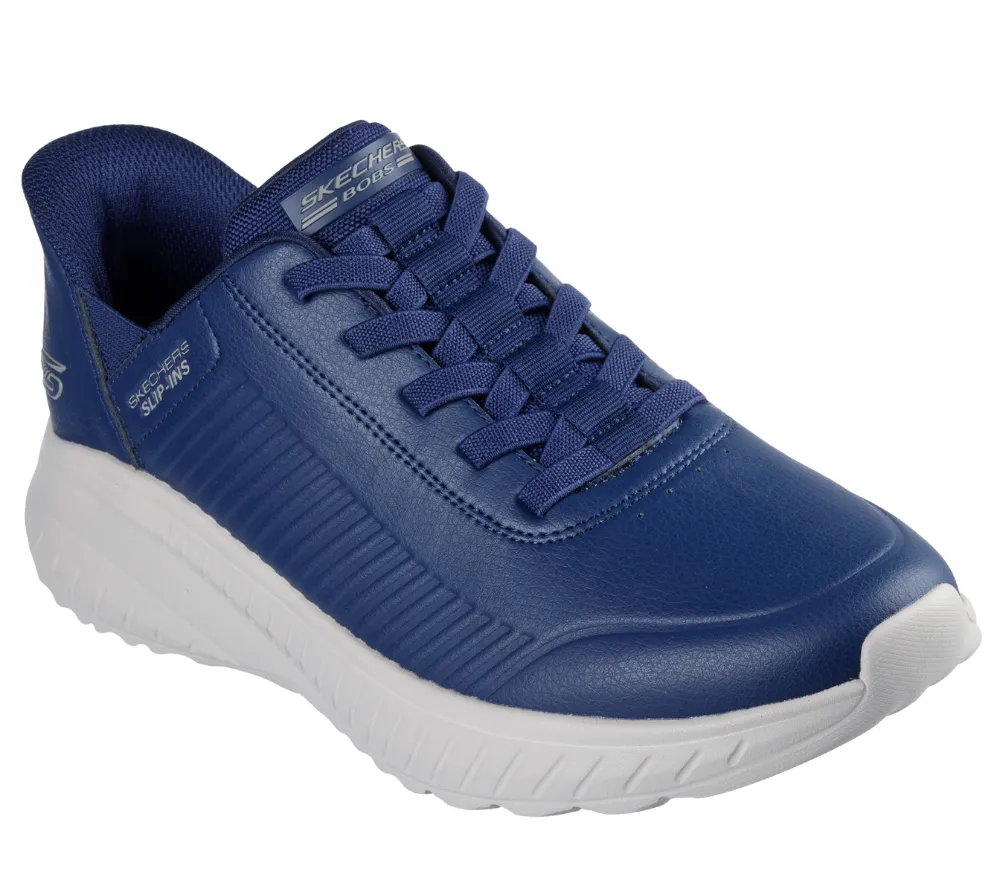 Pantofi sport, barbati, SKECHERS BOBS SQUAD CHAOS-HEEL PREFERRED 118305-NVY bleumarin, piele ecologcia